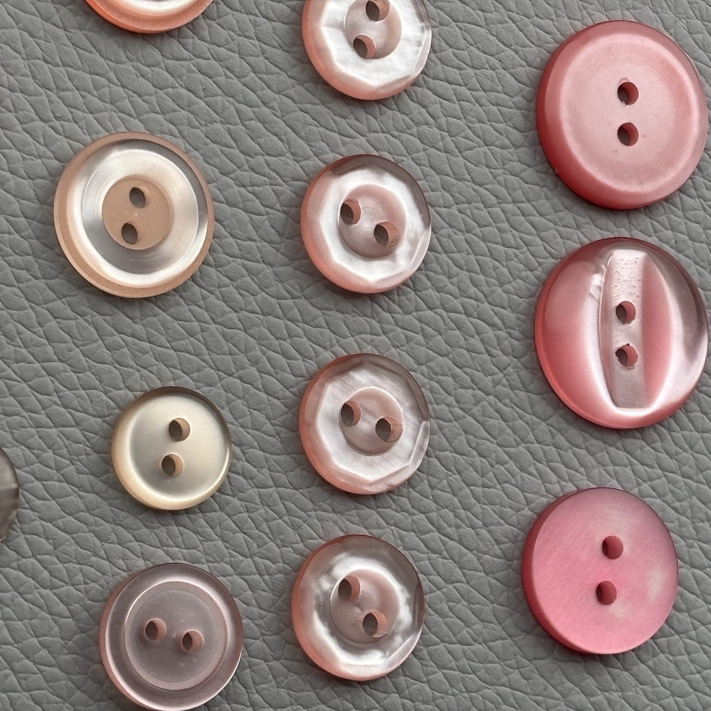Vintage Pink Button Lot | 56 Pcs Blush & Rose Casein  Mix Mid Century Sewing