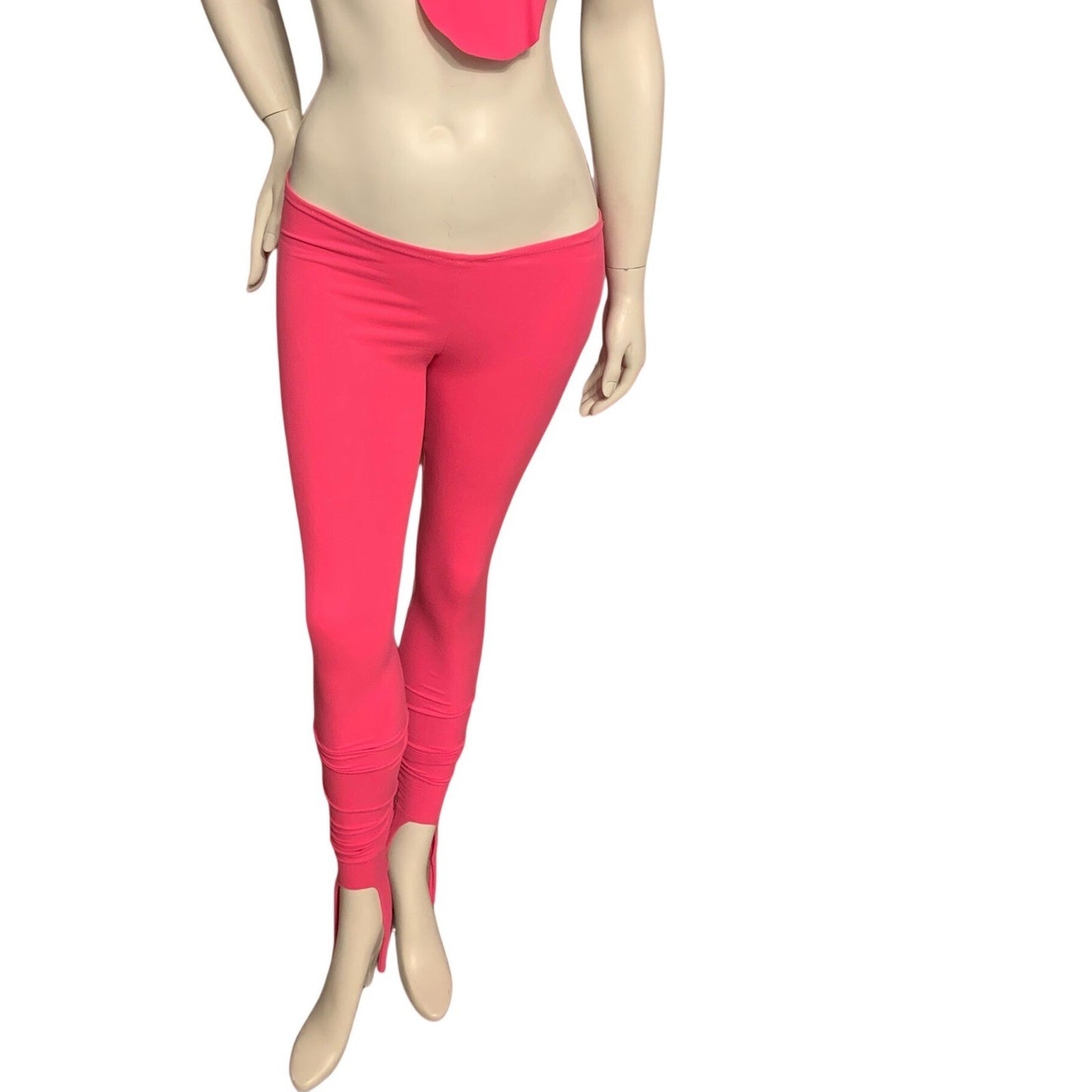Simple Clothing Neon Pink Leggings Barbiecore Y2K Retro Baddie Eccentric S/M