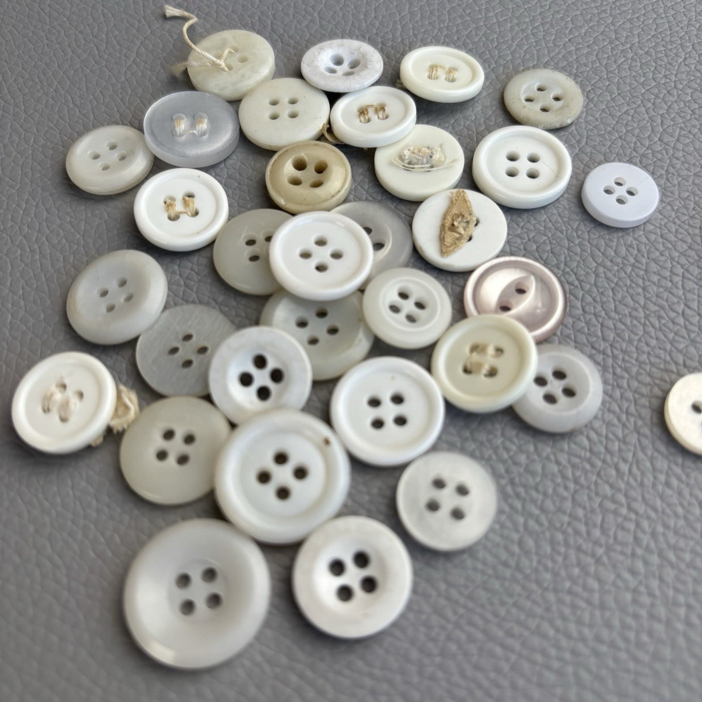 Mixed Plastic Button Lot ~ 50pcs Clear White Ivory Assorted Styles New