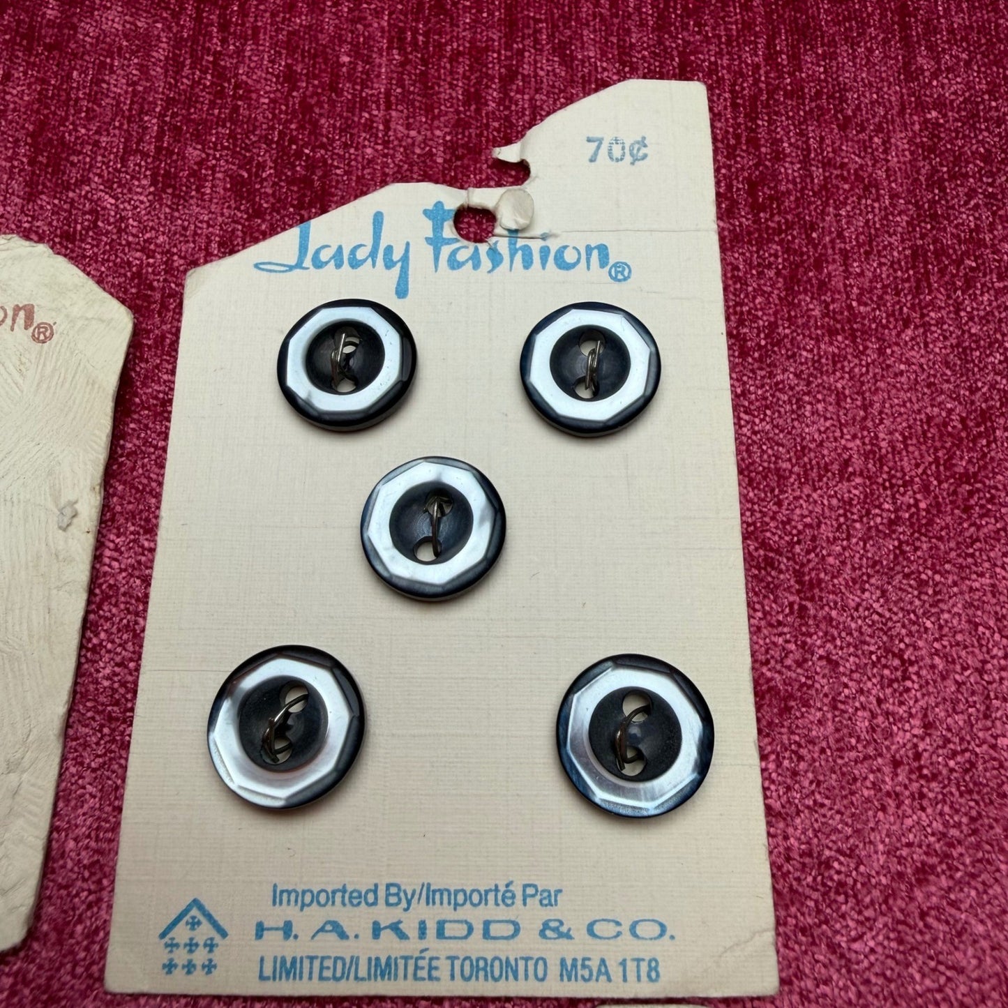 Lady Fashion Vintage Buttons Lot H.A. Kidd & Co Retro Sewing Notions Mixed Cards