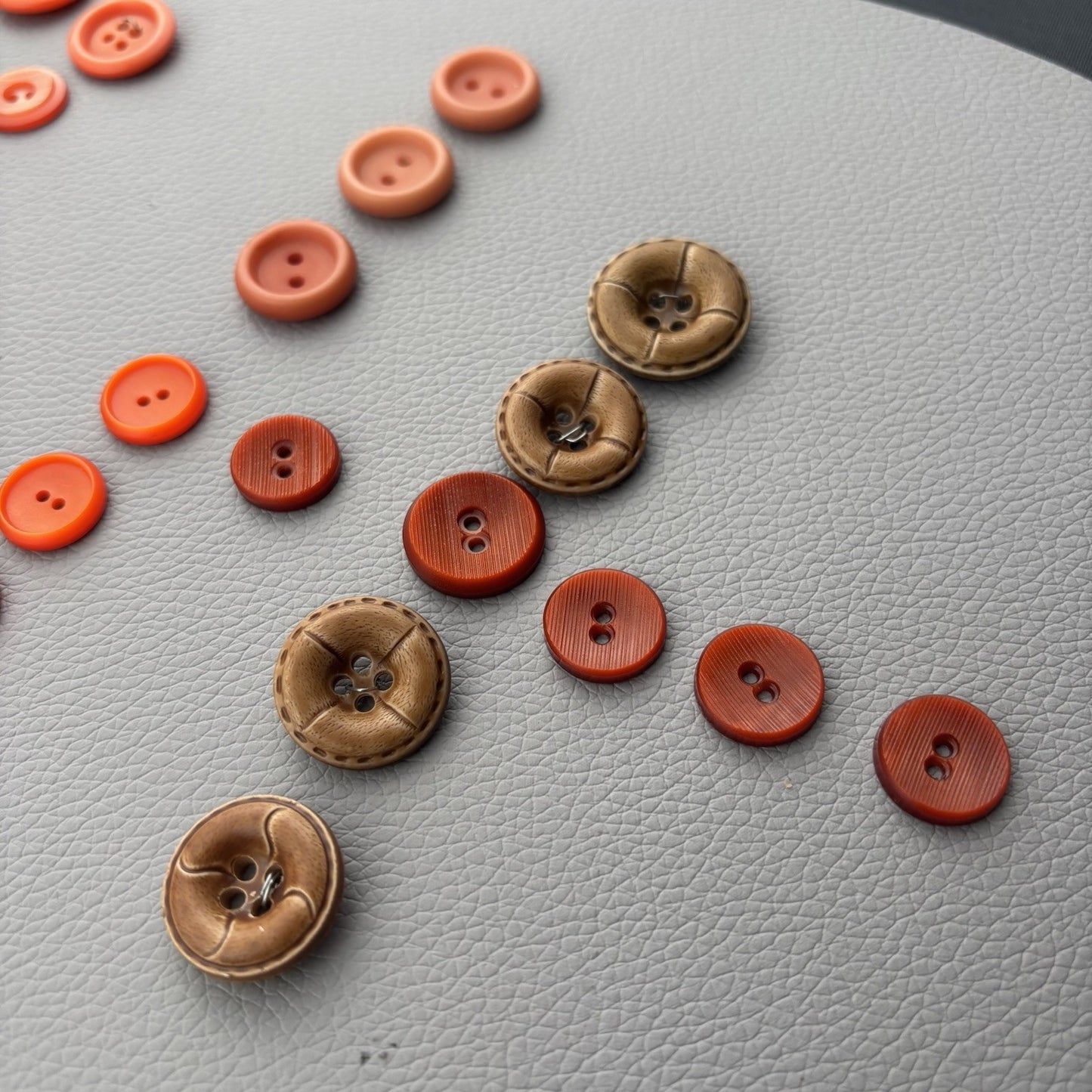 Vintage Orange Button Lot 68 Mix Made Of Early Plastics Sewing Mending Crafts
