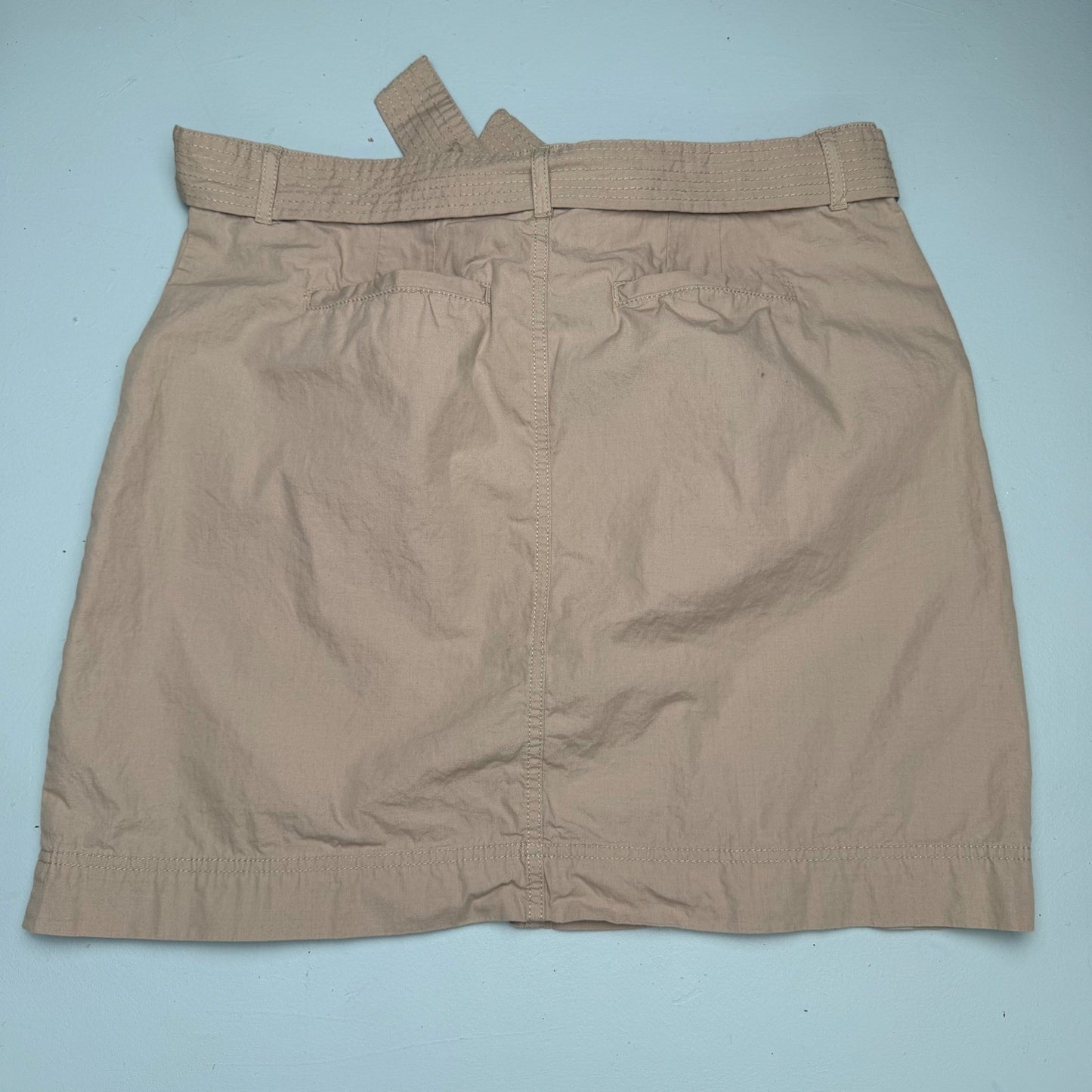 Arie Ariella Skirt Khaki Tan Cotton Belted Basiccore Coastal Grandma Women XL