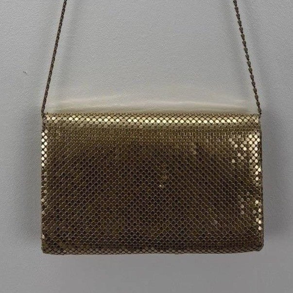 Vintage Purse 1960's Shoulder Strap Gold Chain link Pockets Zip Magnetic Snap
