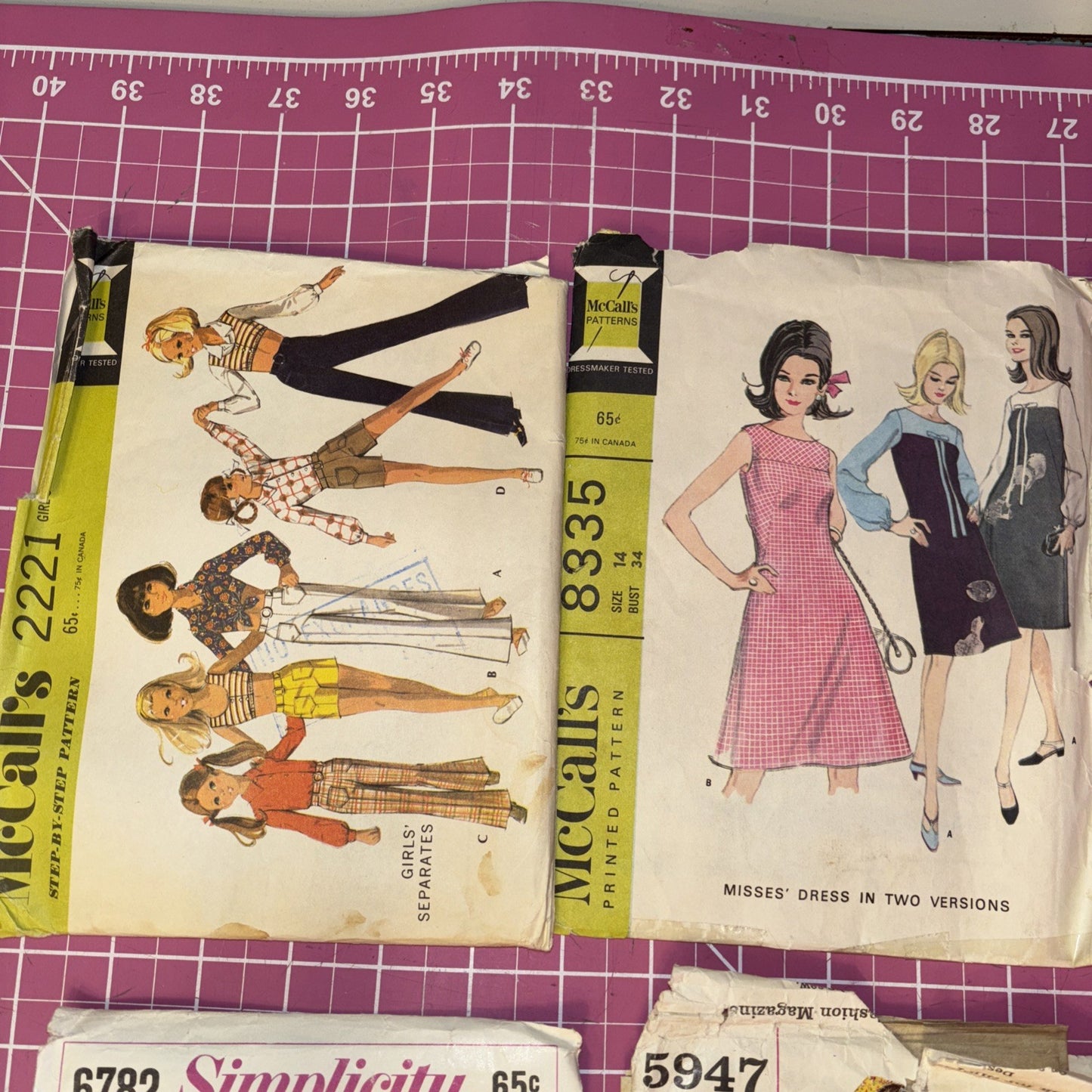 13 Vintage Simplicity & McCall’s Sewing Patterns Lot Girls Women 50s 60s 70s