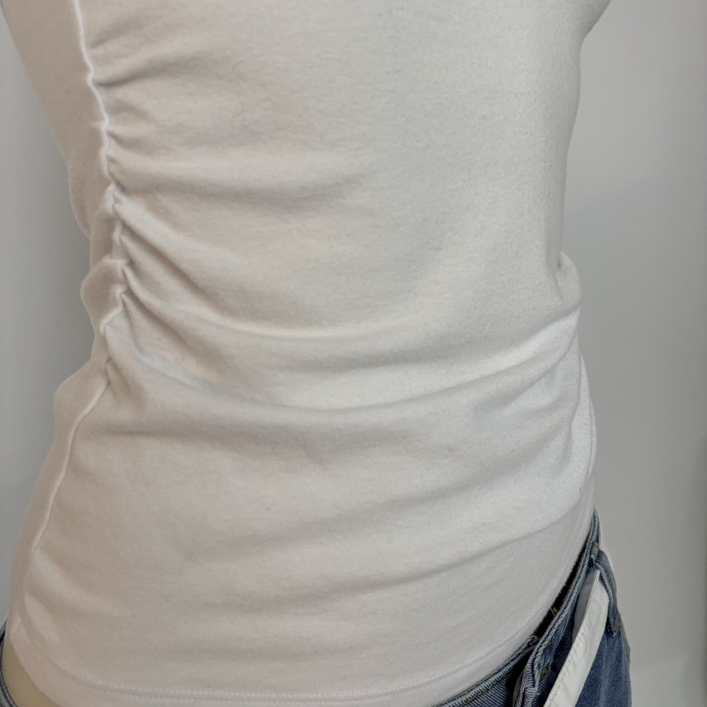 Paraphrase women's basiccore white mock neck long sleeve top classic sz small