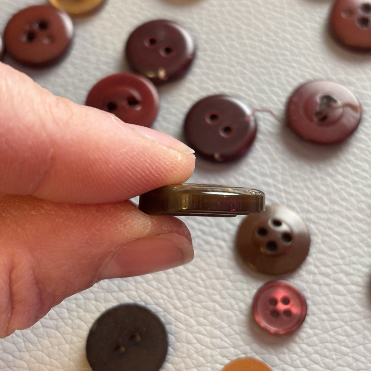 Vintage + New Burgundy And Red  Button Lot. Two Hole + Four Hole Plastic