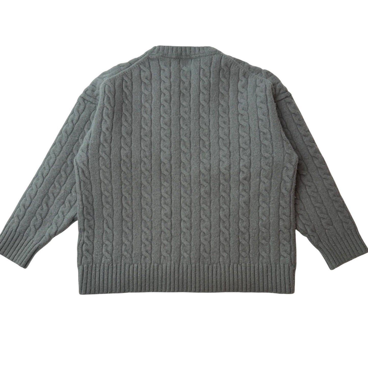 Aritzia Sunday Best Cable Knit Sweater  Merino Wool Green Old Money Sz Small