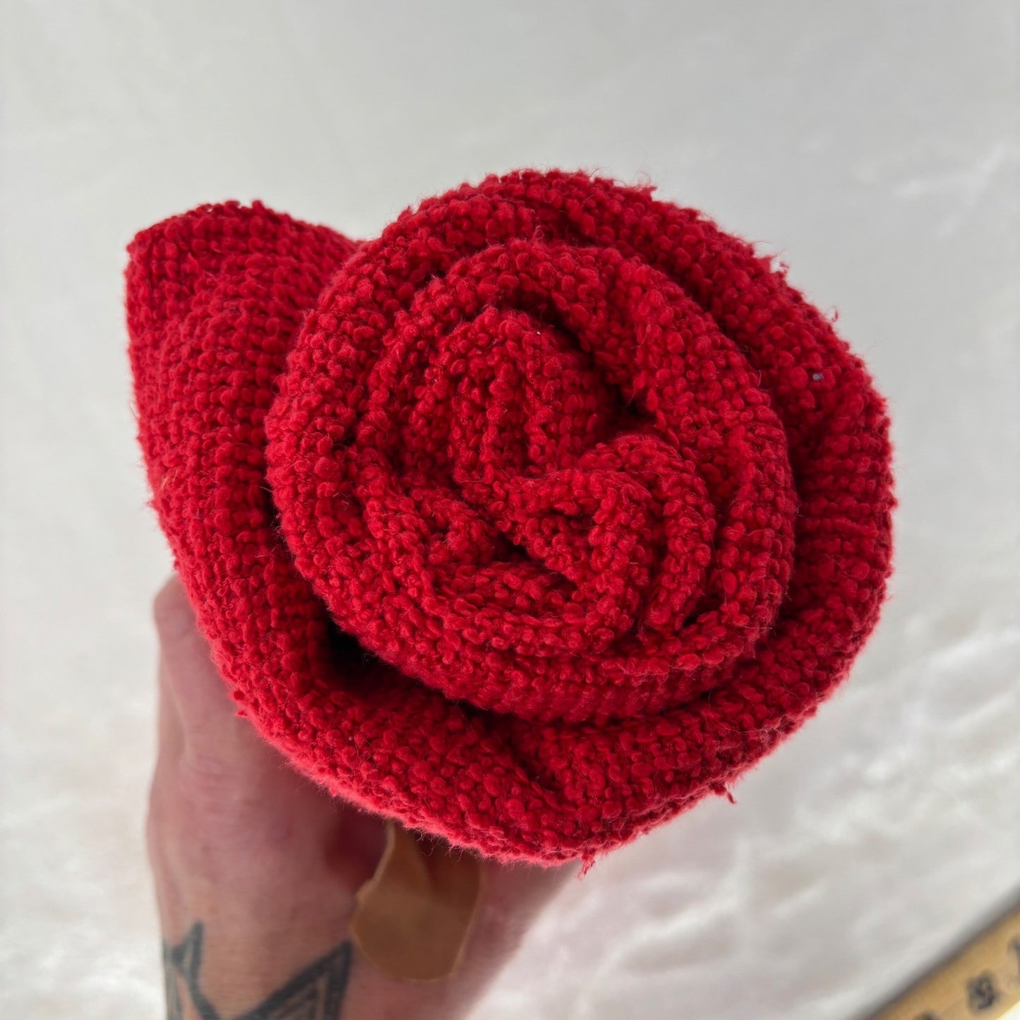 Simpłe Red Textured Knit