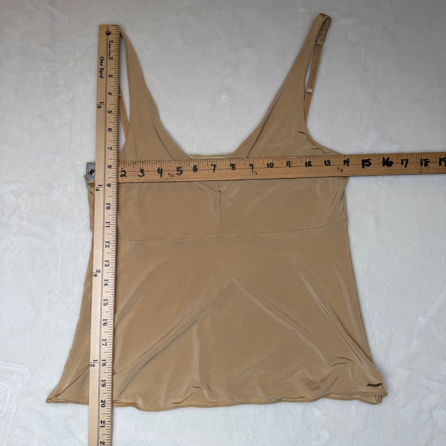 Jockey Camisole Tank Top Nude V-Neck Adjustable Strap Minimalist Soft Girl Sz M