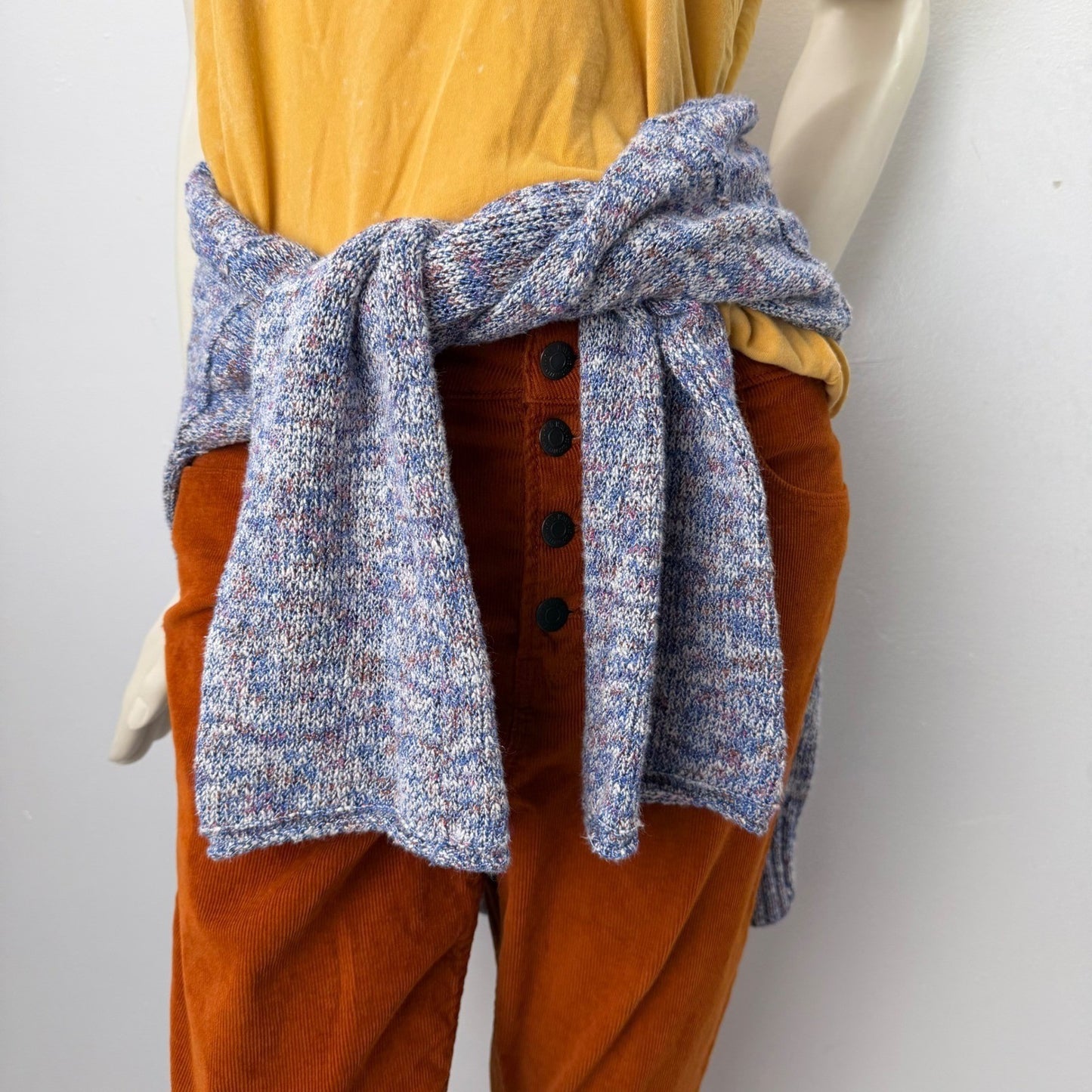 Fall Capsule Outfit - J.Crew Sweater Old Navy Tee Corduroy Pants Scarf Socks S