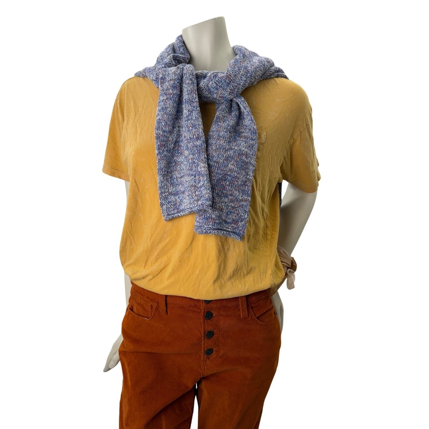 Fall Capsule Outfit - J.Crew Sweater Old Navy Tee Corduroy Pants Scarf Socks S
