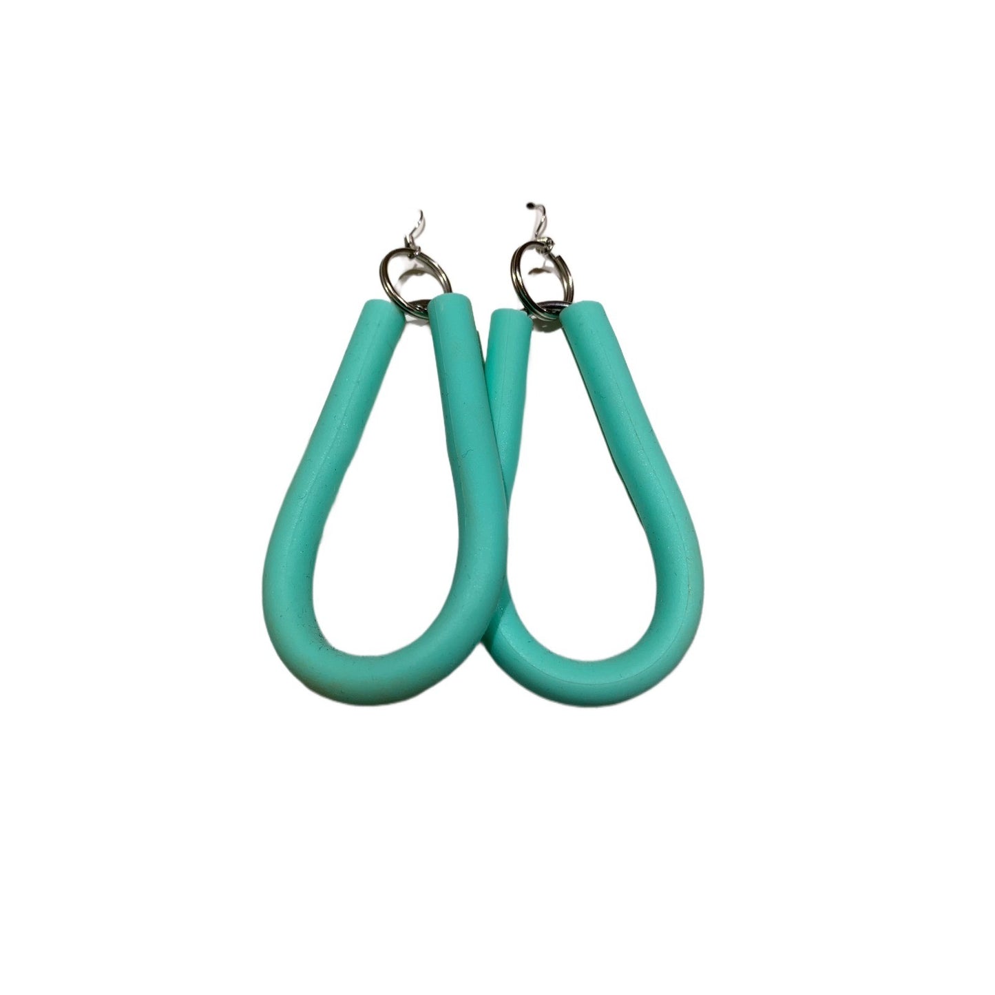 Simple Handmade Teardrop Hoop Earrings Chunky Colourful Statement Drops