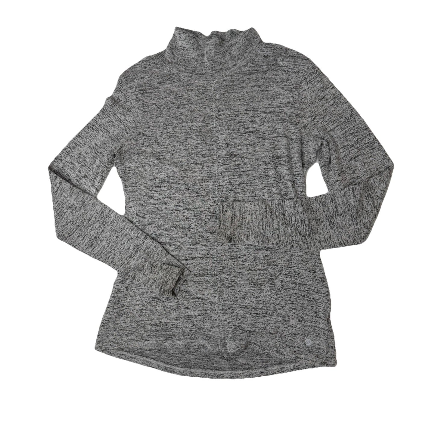 Apana Mock Neck Grey Sweater Womens Long Bodied Size Medium Athleisurecore