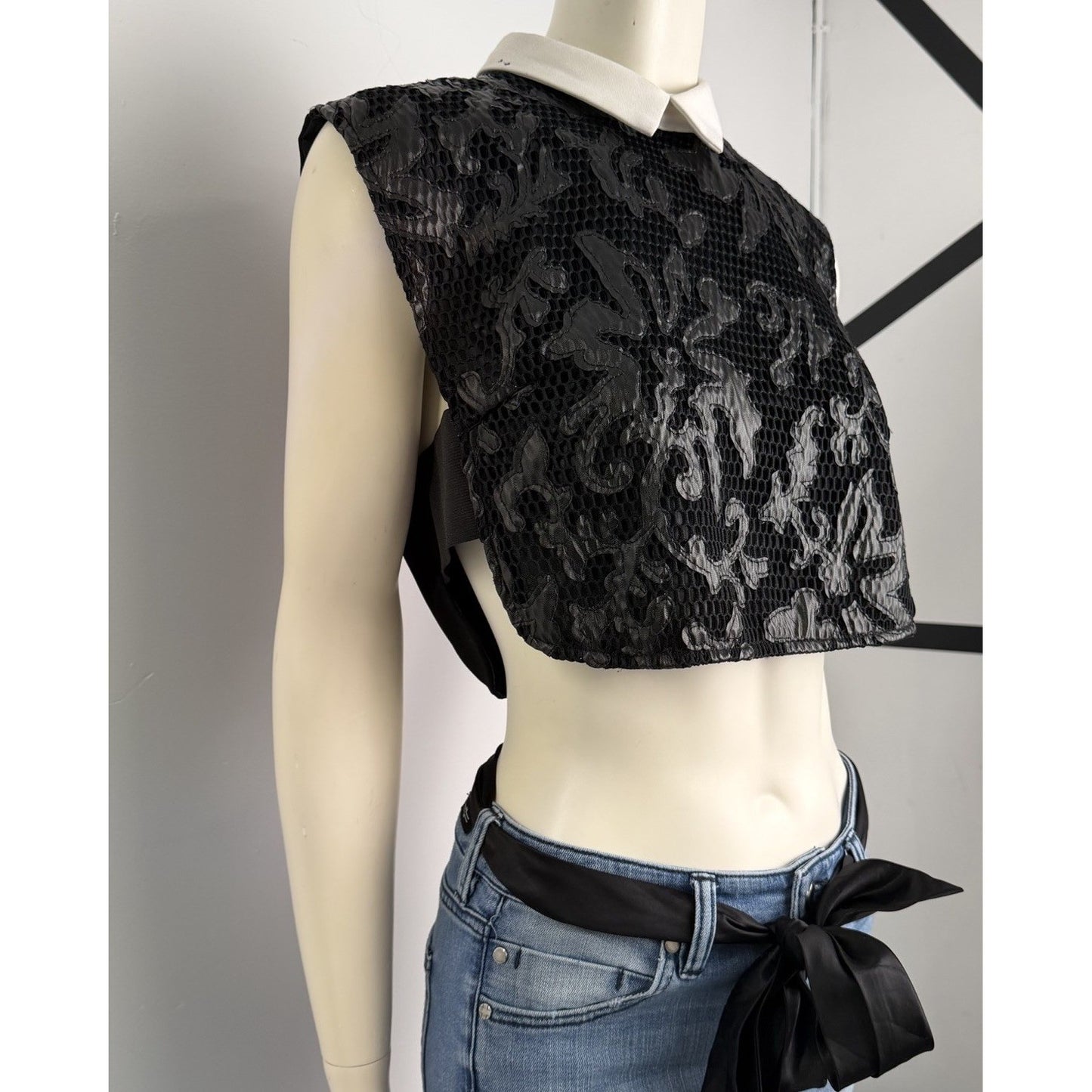 WORTHINGTON Woman White Black Top Sleeveless Button Up Plus Sz 2x Collared