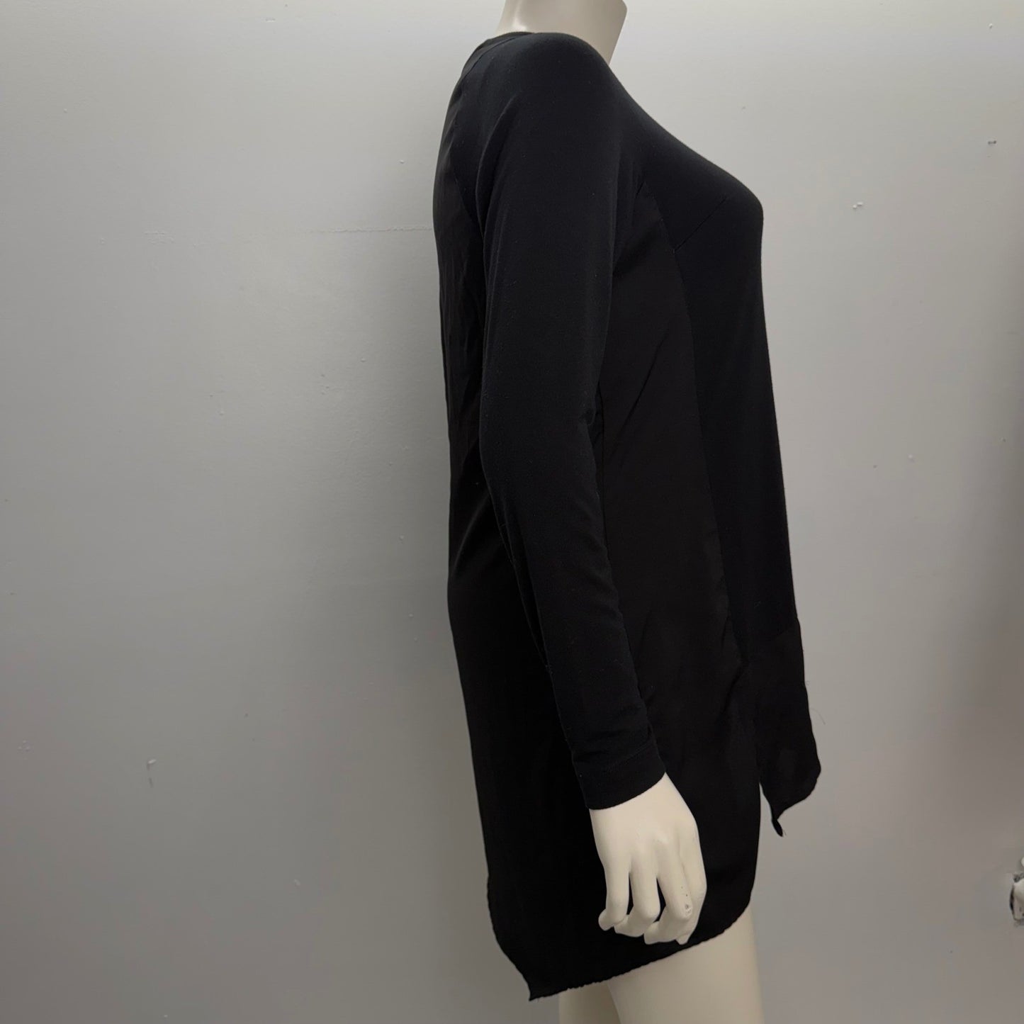 Melissa McCarthy Black Long Sleeve Tunic Asymmetrical Minimalist Lagenlook XL