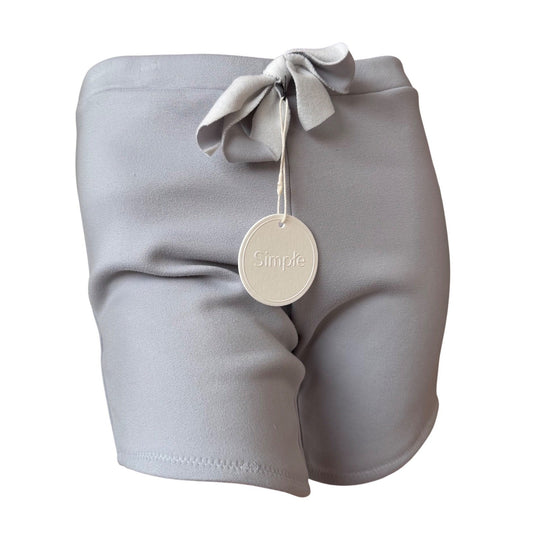 Simple NWT Biker Shorts Gray Bow  Coquette Balletcore Aesthetic Quiet Luxury  S