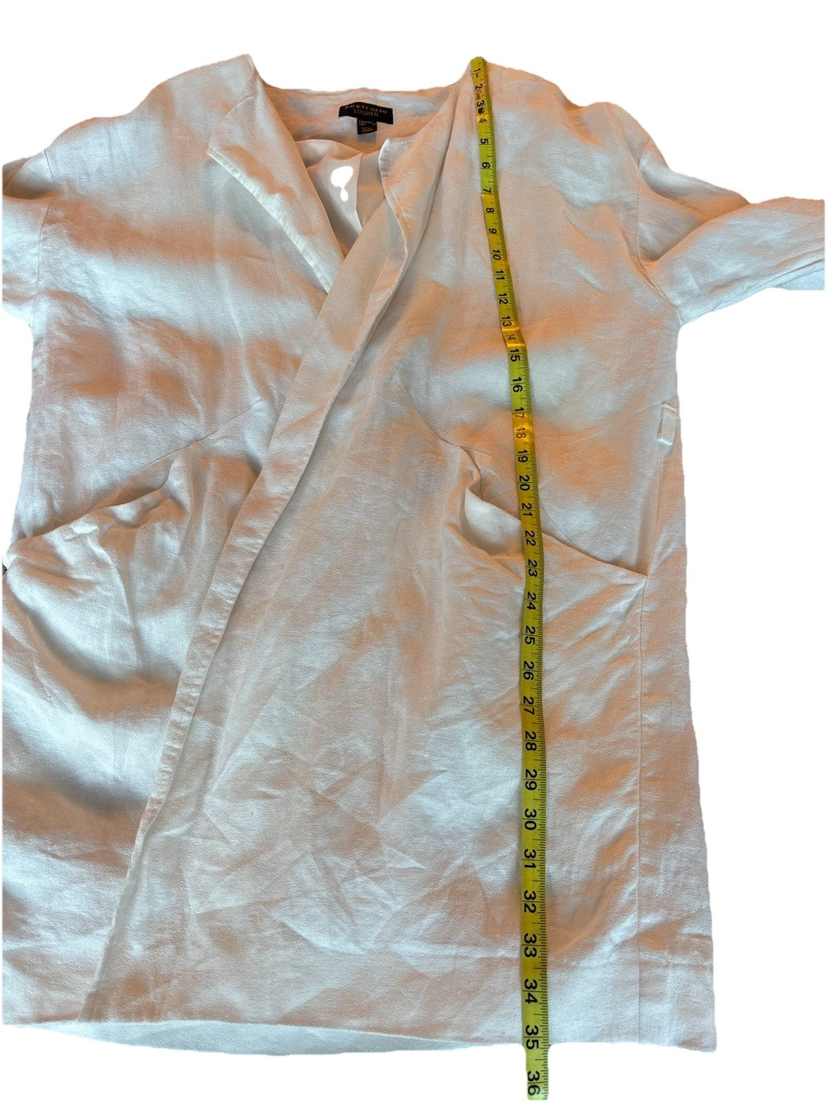 Vintage White Linen Jacket Portfolio Louben Women’s Sz 12 Quiet Luxury Coatigan