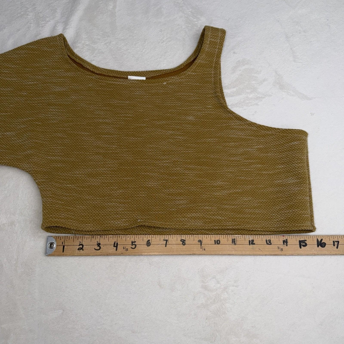 Burnt Orange Woman's  Asymmetrical  Cold Shoulder Crop Top In Size S/M Festival