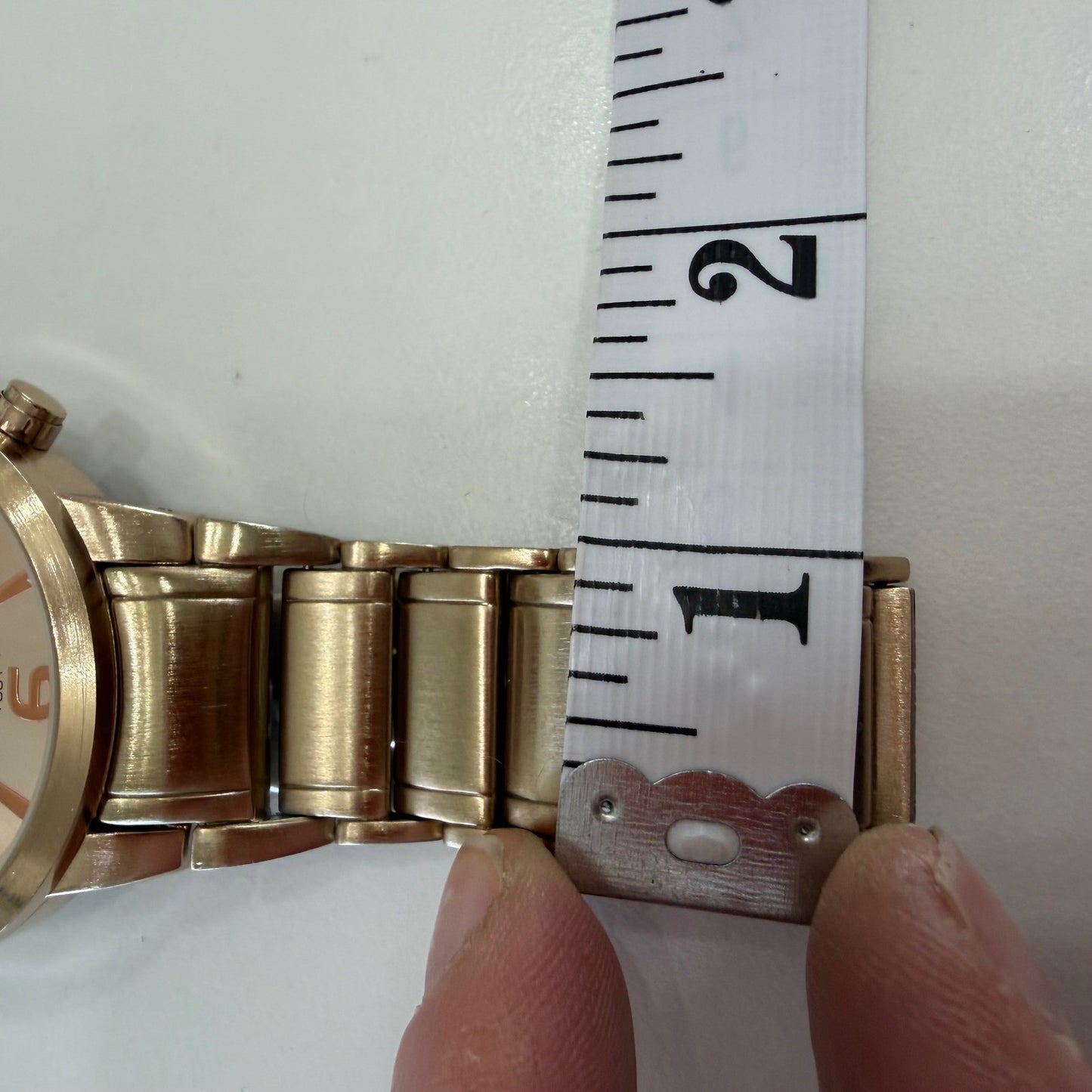 EDJ Gold Tone Chronograph Watch Oversized Statement Quartz Stainless Steel