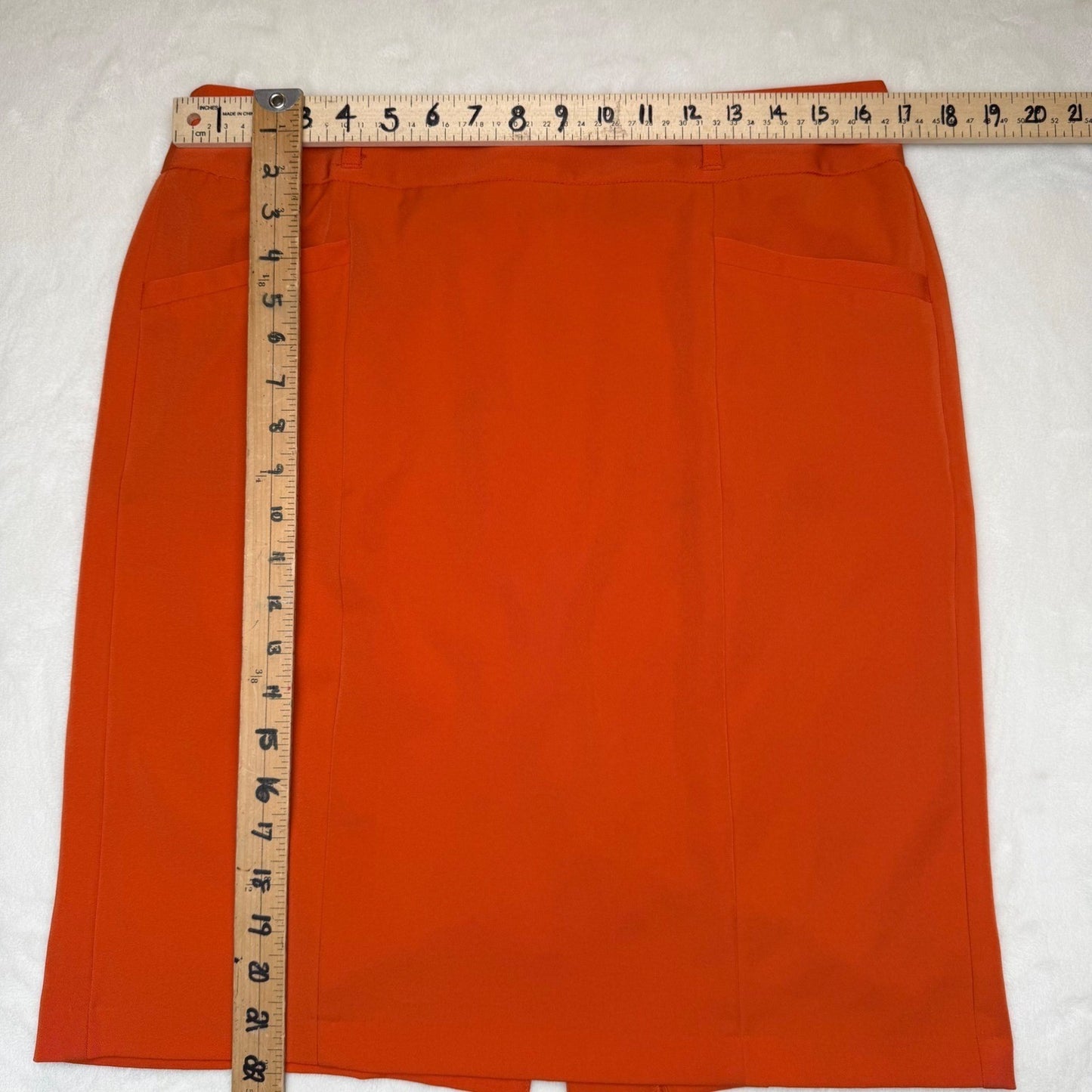 New York Clothing Co Pencil Skirt Orange Professional Career Workwear Size 12