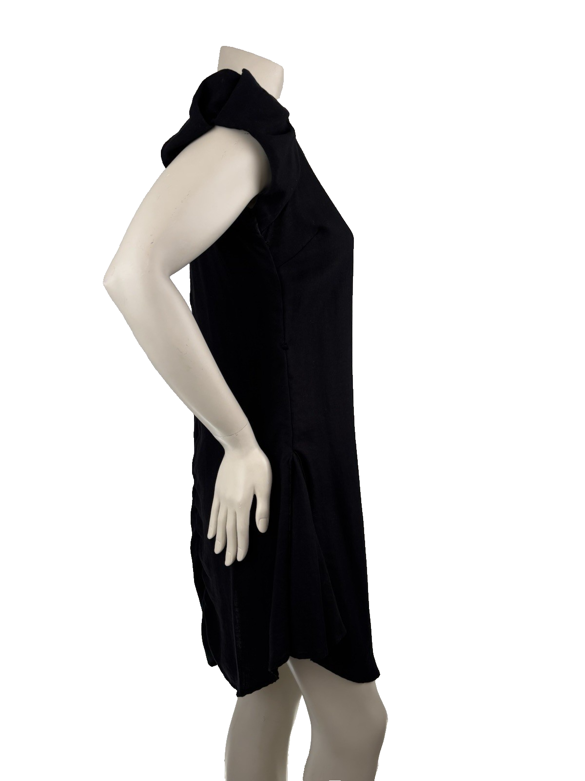 Covet Black Shift Dress Women’s M Pleated Cap Sleeve Minimalist Tunic