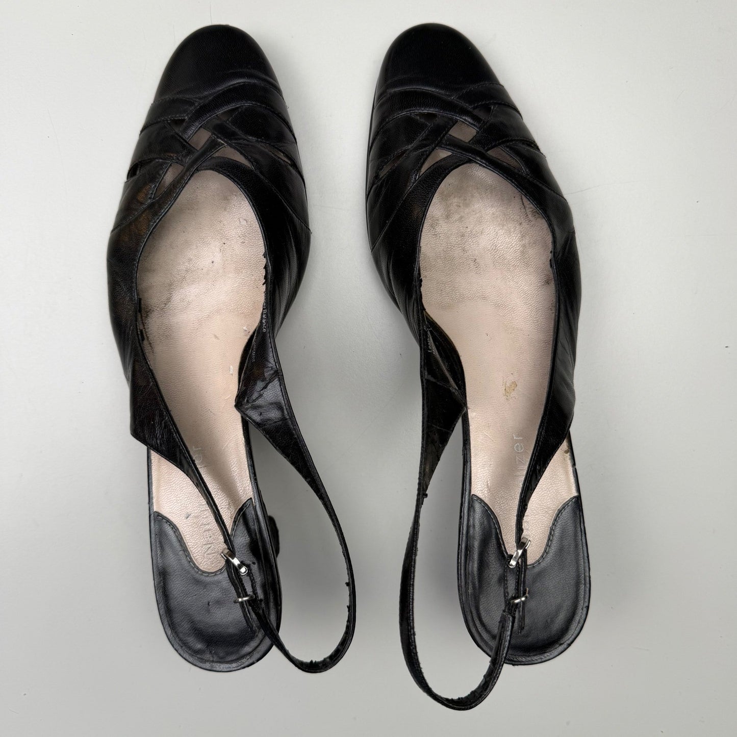 Naturalizer Alice Black Leather Slingback Kitten Heel Officecore Classic Size 8M