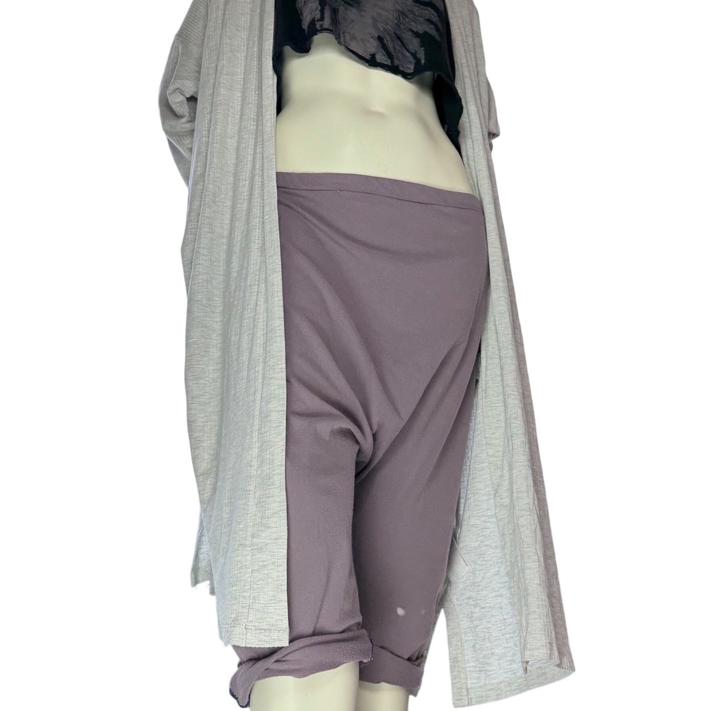 Simpłe Harem Pants Drop Crotch Mauve Lagenlook Boho Streetwear Lounge Size L