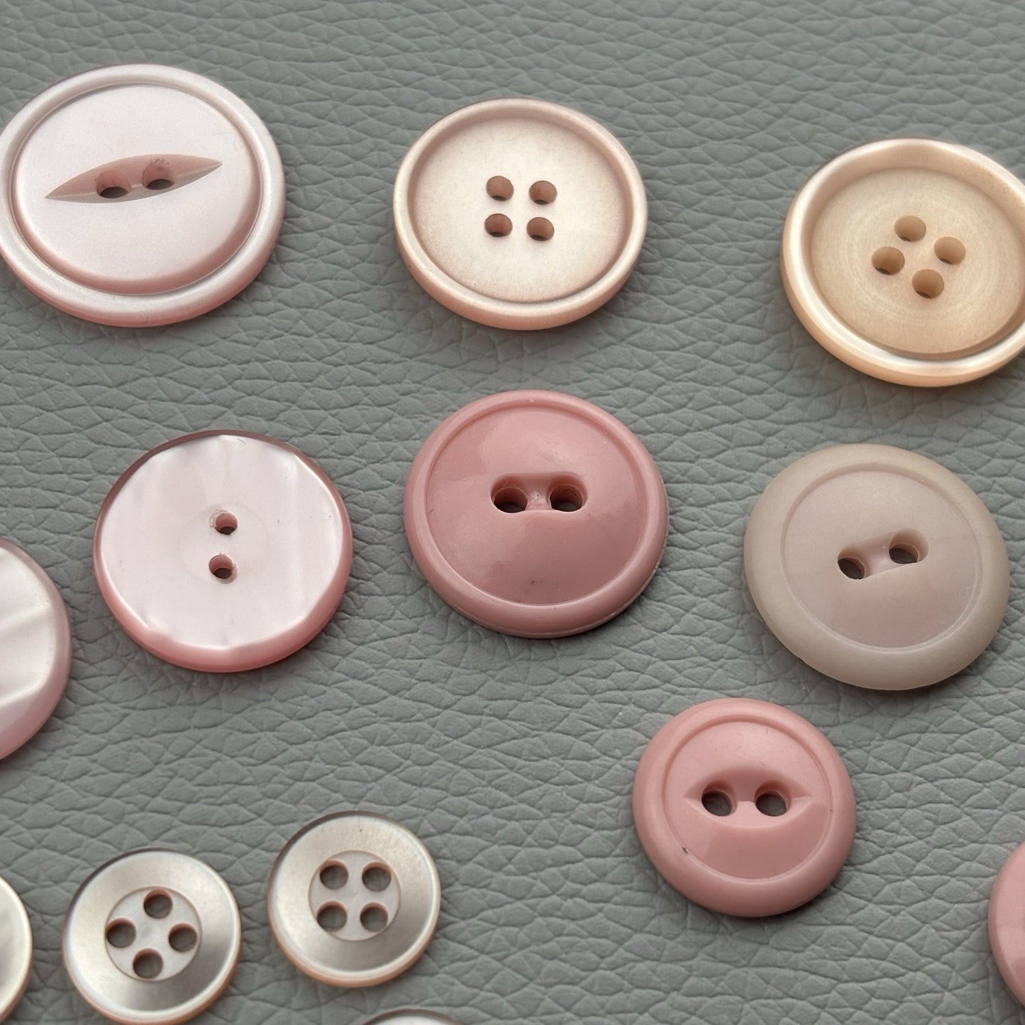 Vintage Pink Button Lot | 56 Pcs Blush & Rose Casein  Mix Mid Century Sewing