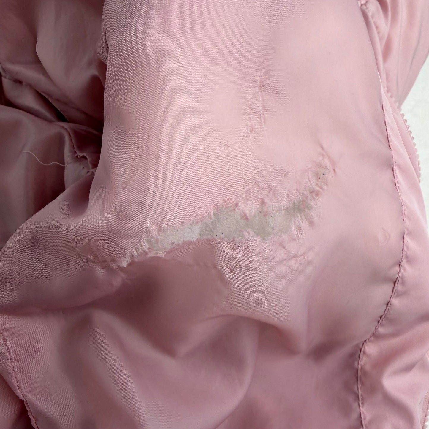 Pink Puffer Jacket Funnel Neck Snap Button Quilted Coat Small Barbiecore Y2K