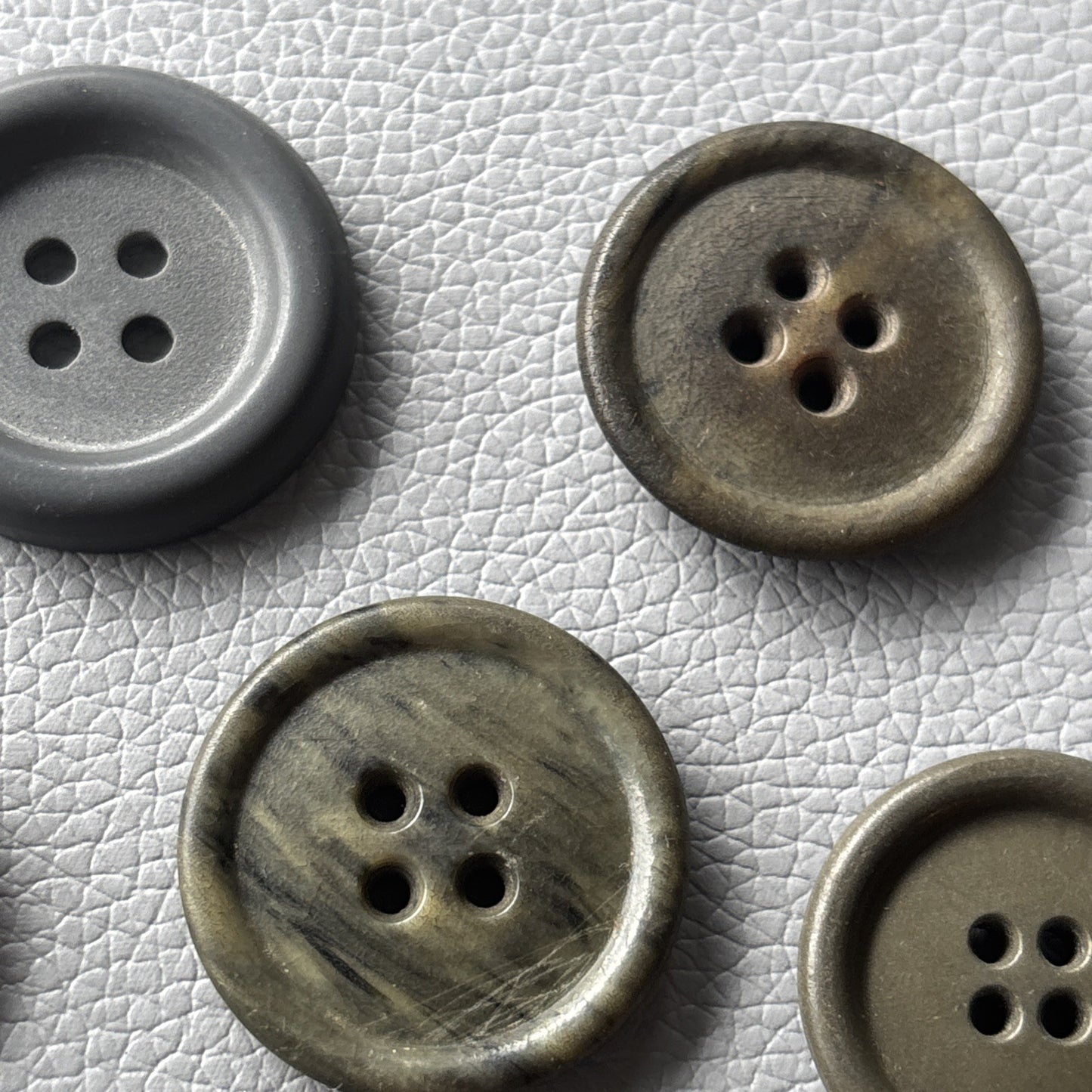 Vintage Button Lot Of  Grey Brown Beige Medium, Lg  Round Wooden + Plastic