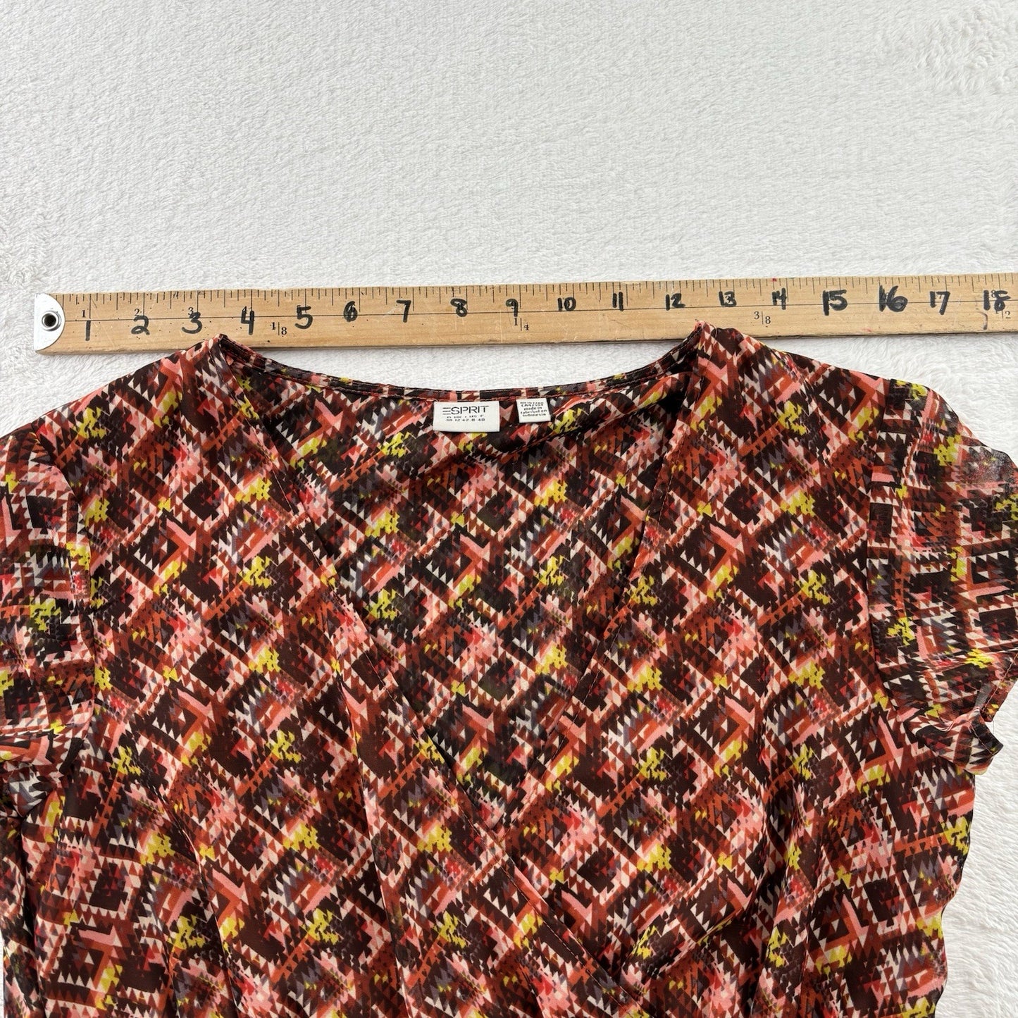 Esprit Baby Doll  V-Neck Dress Women’s Boho Summer Festival Sz Large Earthcore
