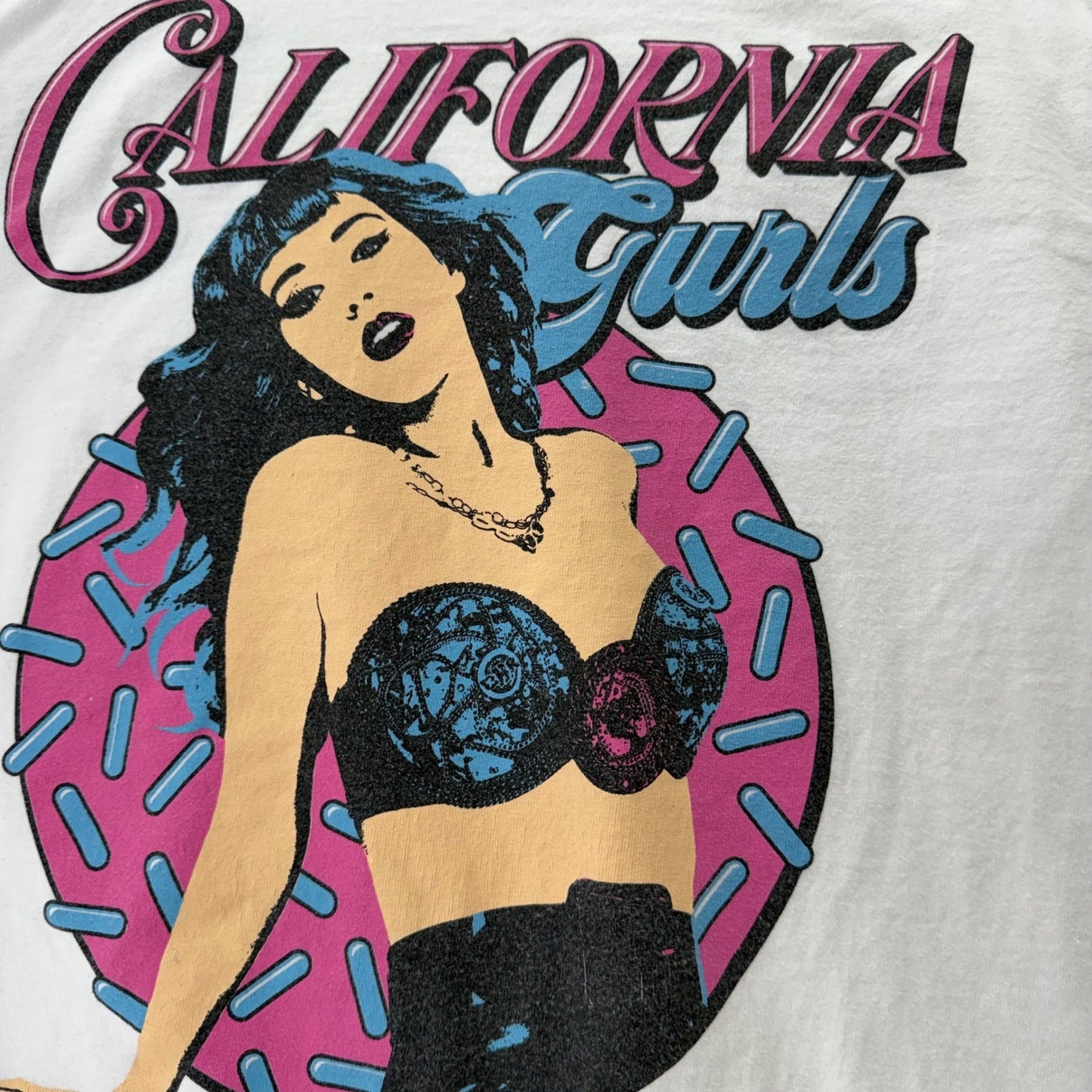 Katy Perry California Gurls White Graphic Long Sleeve T-Shirt Womens Medium