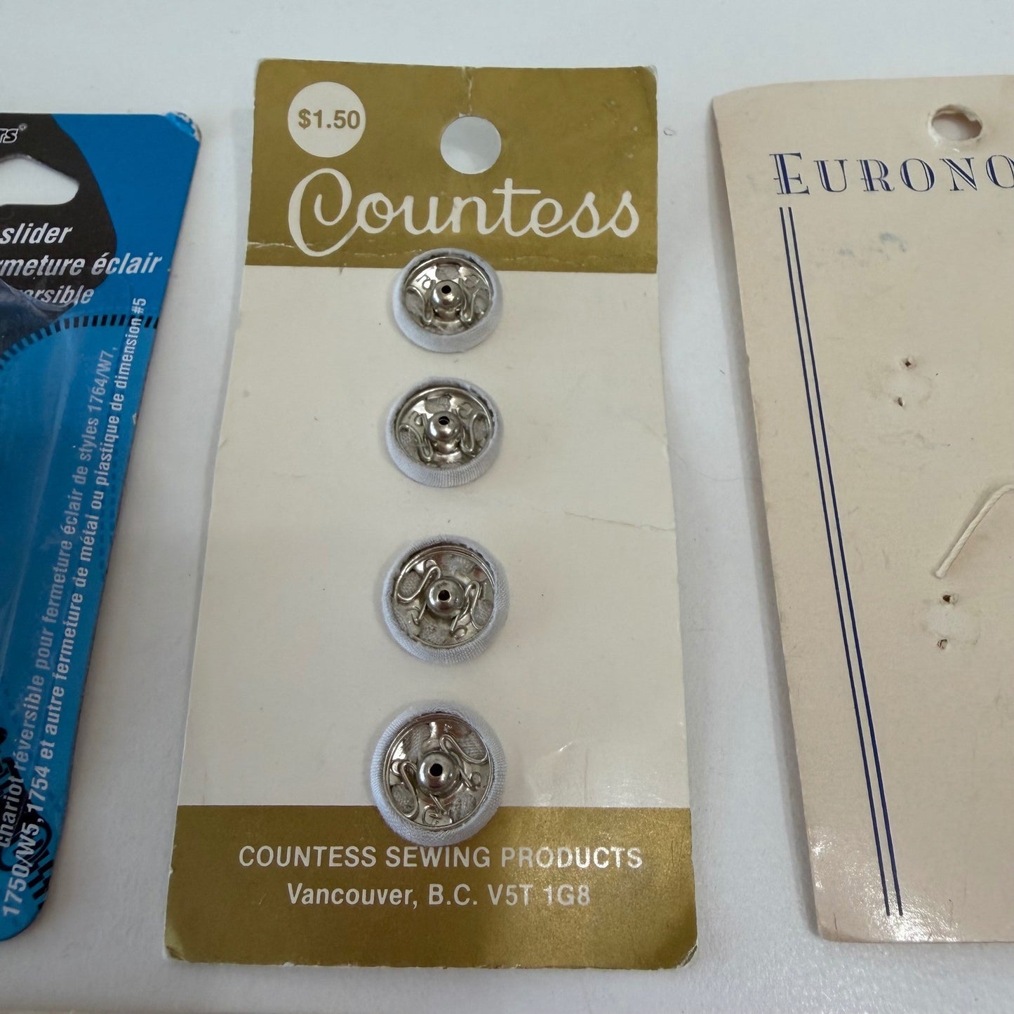 Vintage Sewing Notions Bundle Buttons Zipper Sliders Retro Crafting Lot NIP