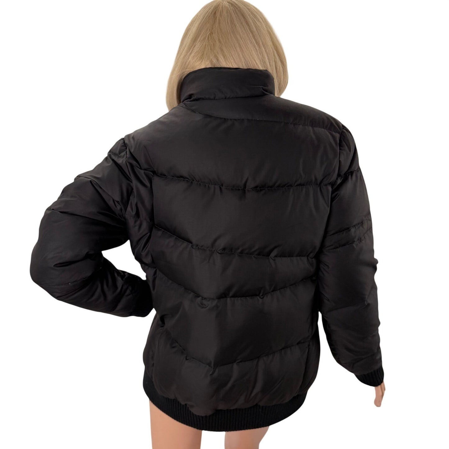 Woolrich Down Puffer Jacket Black Gorpcore Minimalist Outdoor Large