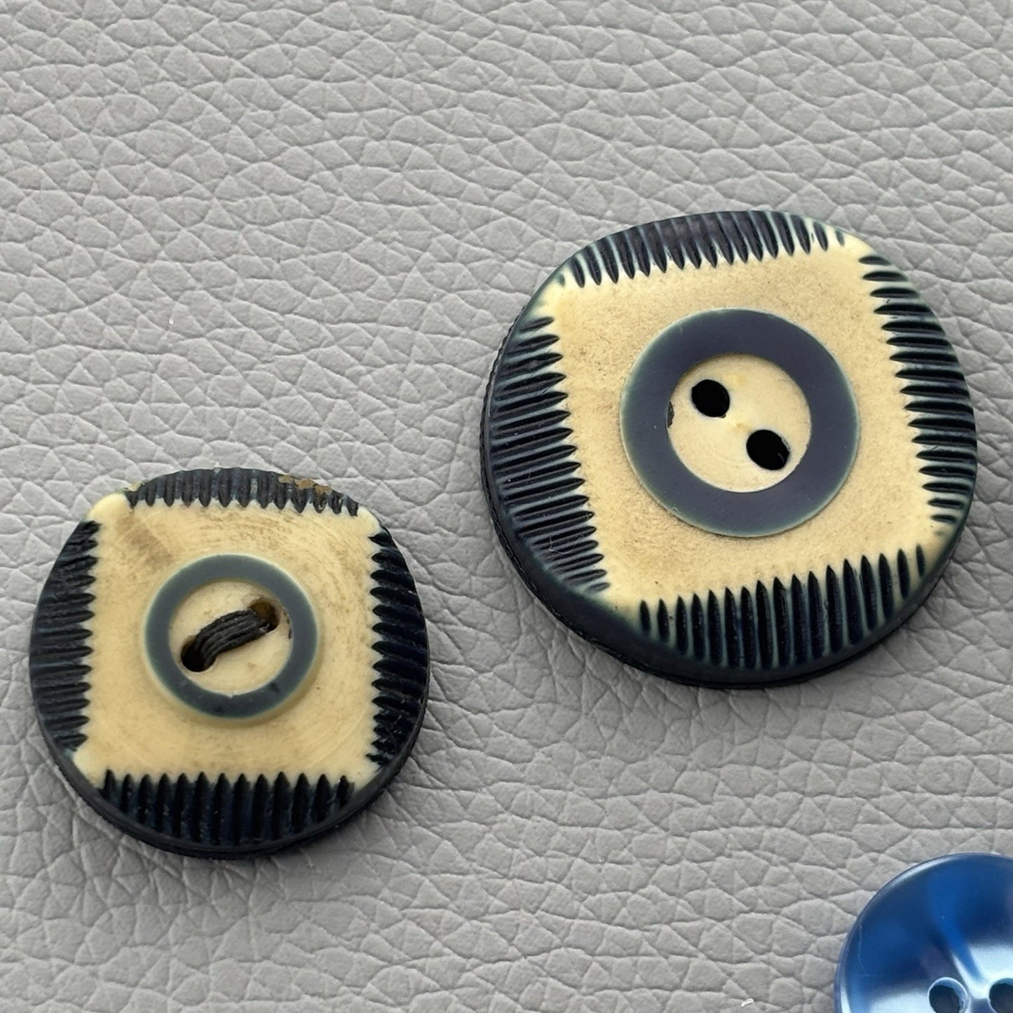 Vintage Blue Button Lot | Bakelite, Casein & Glass Mix | 1930s–50s Sewing Crafts