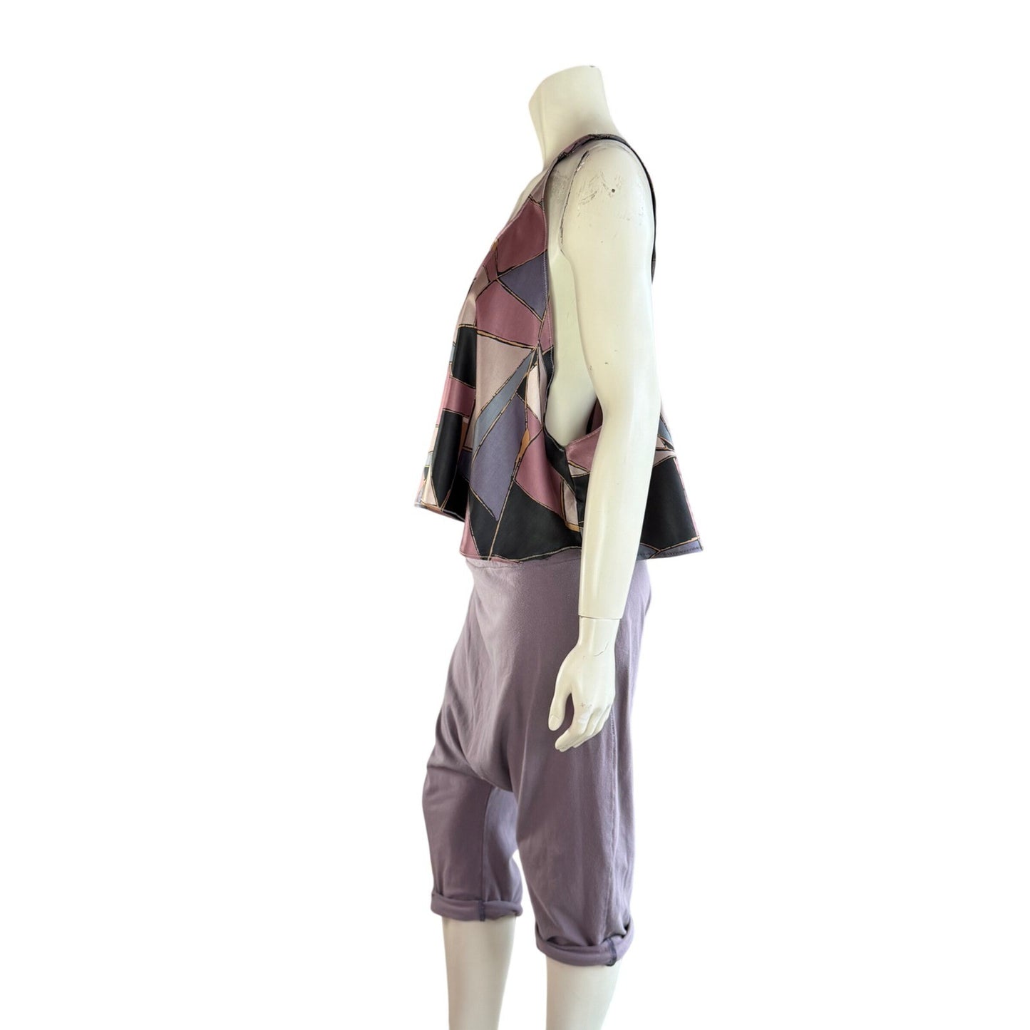 Simple Clothing Geometric Tank Top Open Side Abstract Art To Wear Crop OS