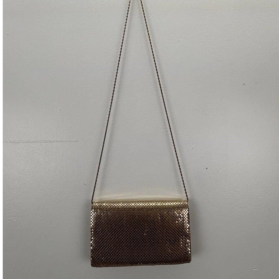 Vintage Purse 1960's Shoulder Strap Gold Chain link Pockets Zip Magnetic Snap