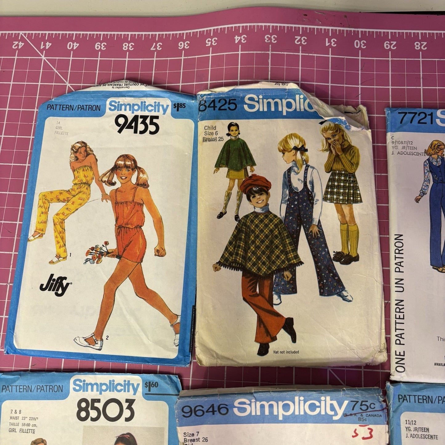 Vintage 70s Simplicity Sewing Patterns Lot (18) Kids & Teens Retro Outfits