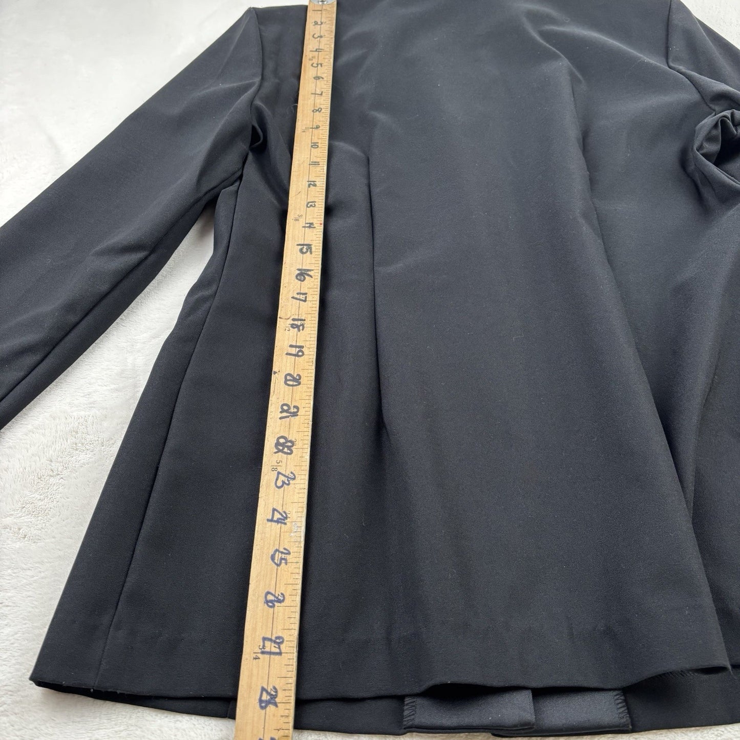 Alyn Paige Black Satin Trim Blazer Womens 13/14 Single Button Tuxedo Style Jacky