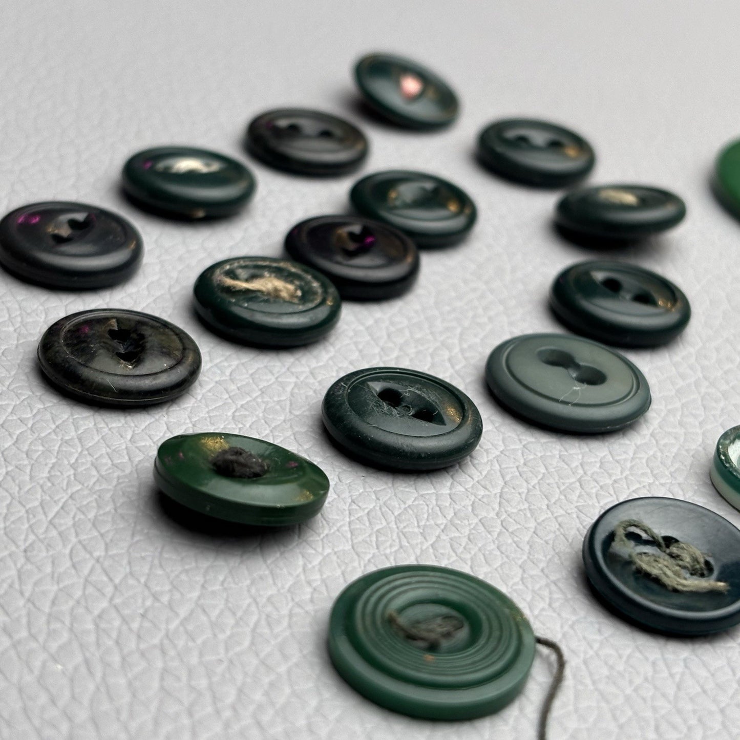 Vintage Green Button Lot 58 Piece Emerald, Olive, Chartreuse & Swirl Designs –