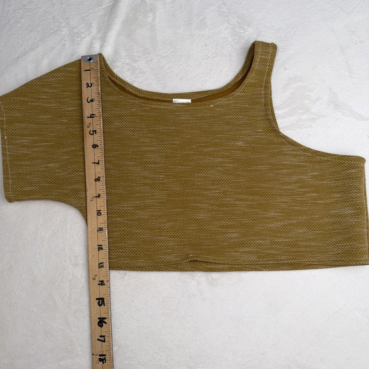 Burnt Orange Woman's  Asymmetrical  Cold Shoulder Crop Top In Size S/M Festival