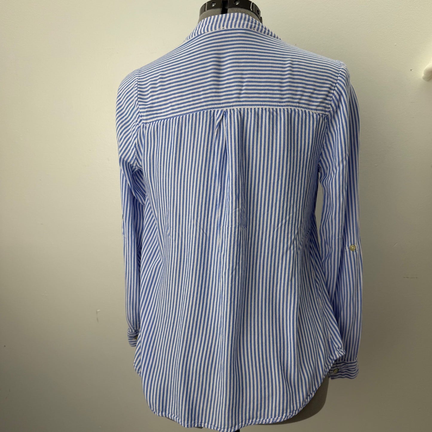 Love Tree Striped Button Down Shirt nautical Preppy Coastal Grandmother Sz S