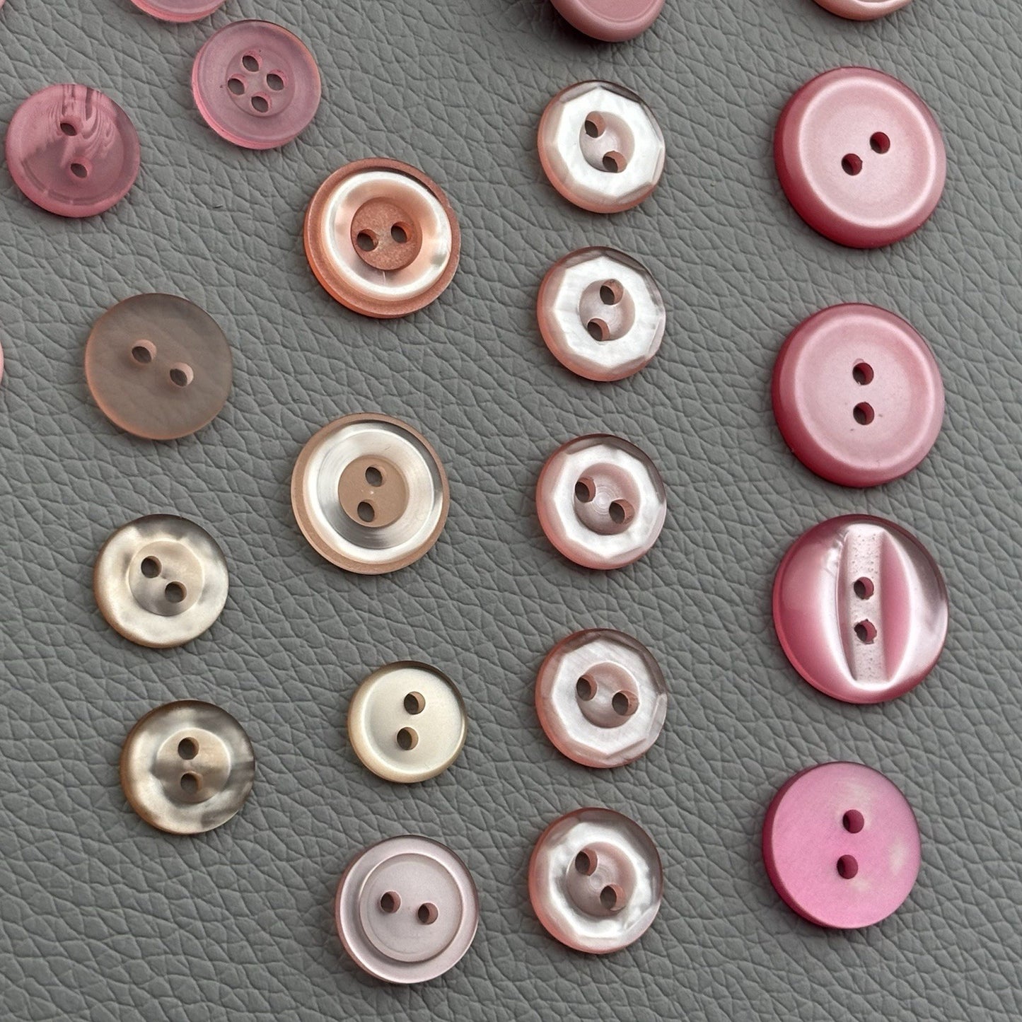 Vintage Pink Button Lot | 56 Pcs Blush & Rose Casein  Mix Mid Century Sewing