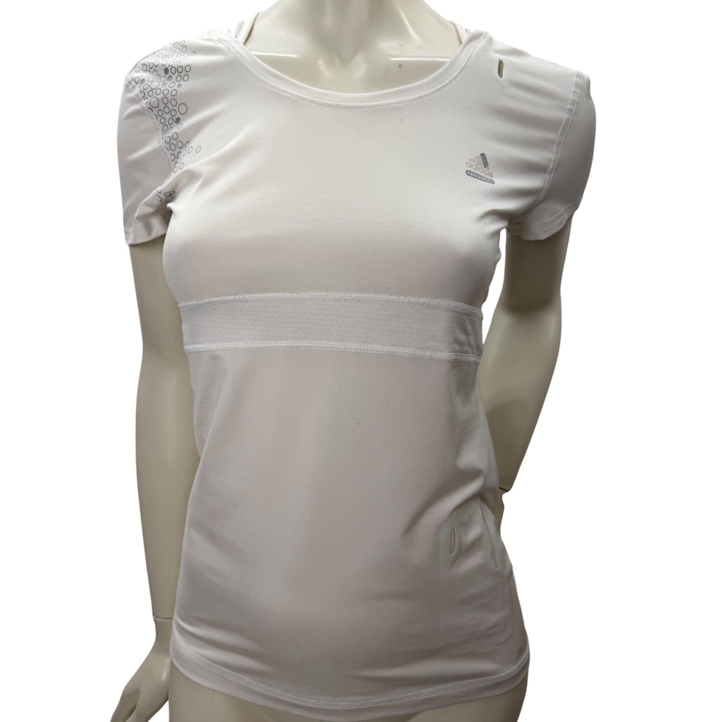 Adidas Techfit ClimaCool White Short Sleeve Training Top Keyhole Back Small