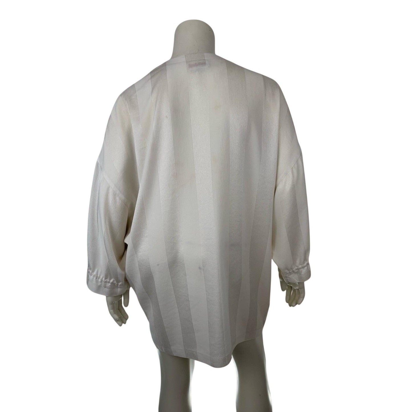Vintage Simon Chang Women  White Large Blouse Button Closure Basic Quiet Luxury