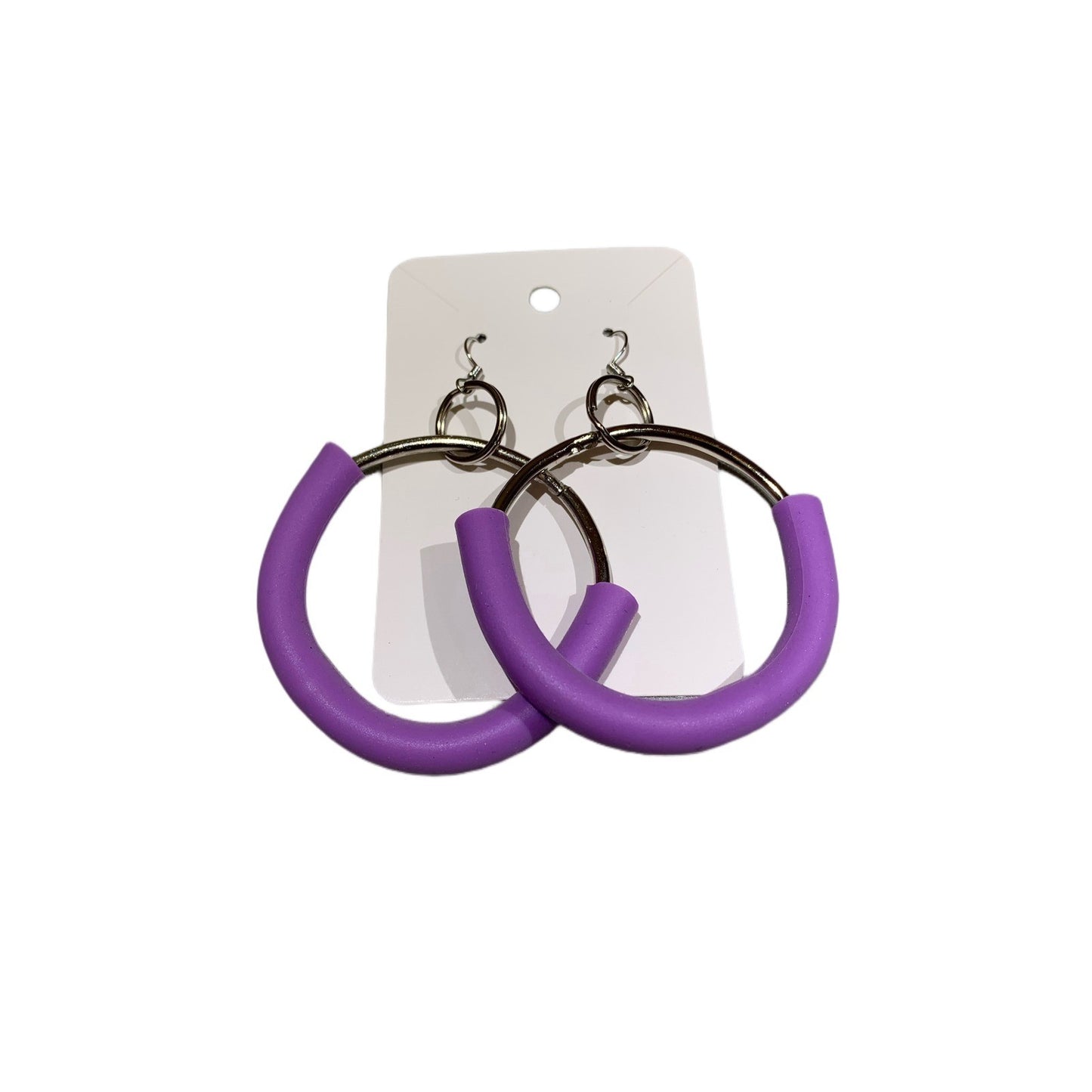 Simple Handmade Teardrop Hoop Earrings Chunky Colourful Statement Drops
