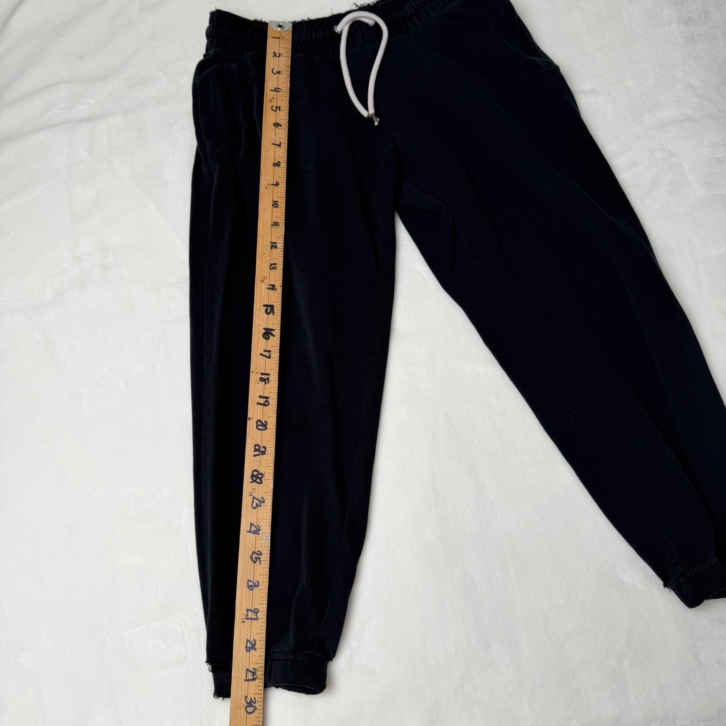 GAP Womens Black Petite Sweatpants Thrashed - Joggers Lounge Pants Drawstring