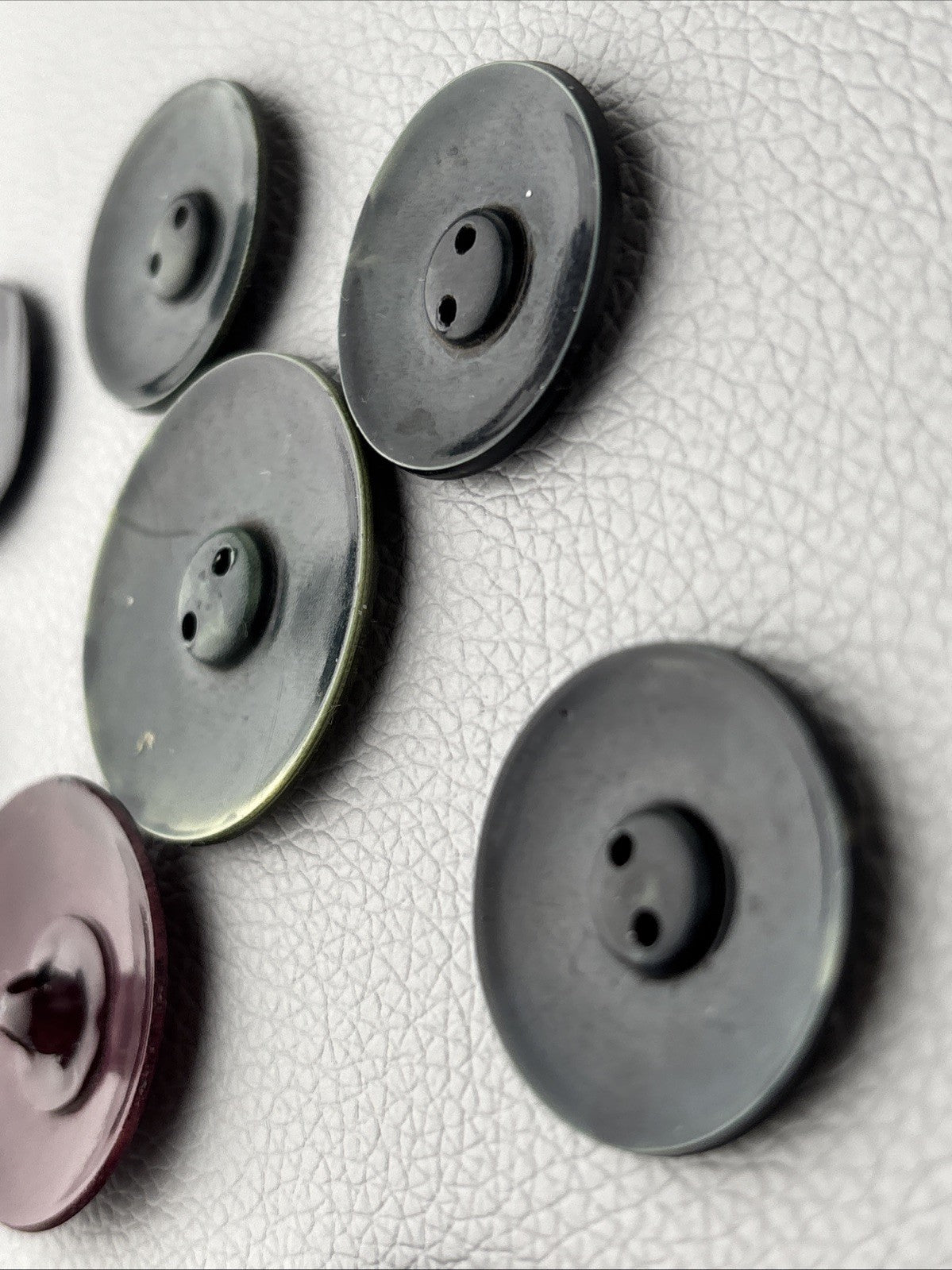 Vintage 1930s Mixed Bakelite Catalin Casein Buttons Lot of 9 Marbled Art Deco