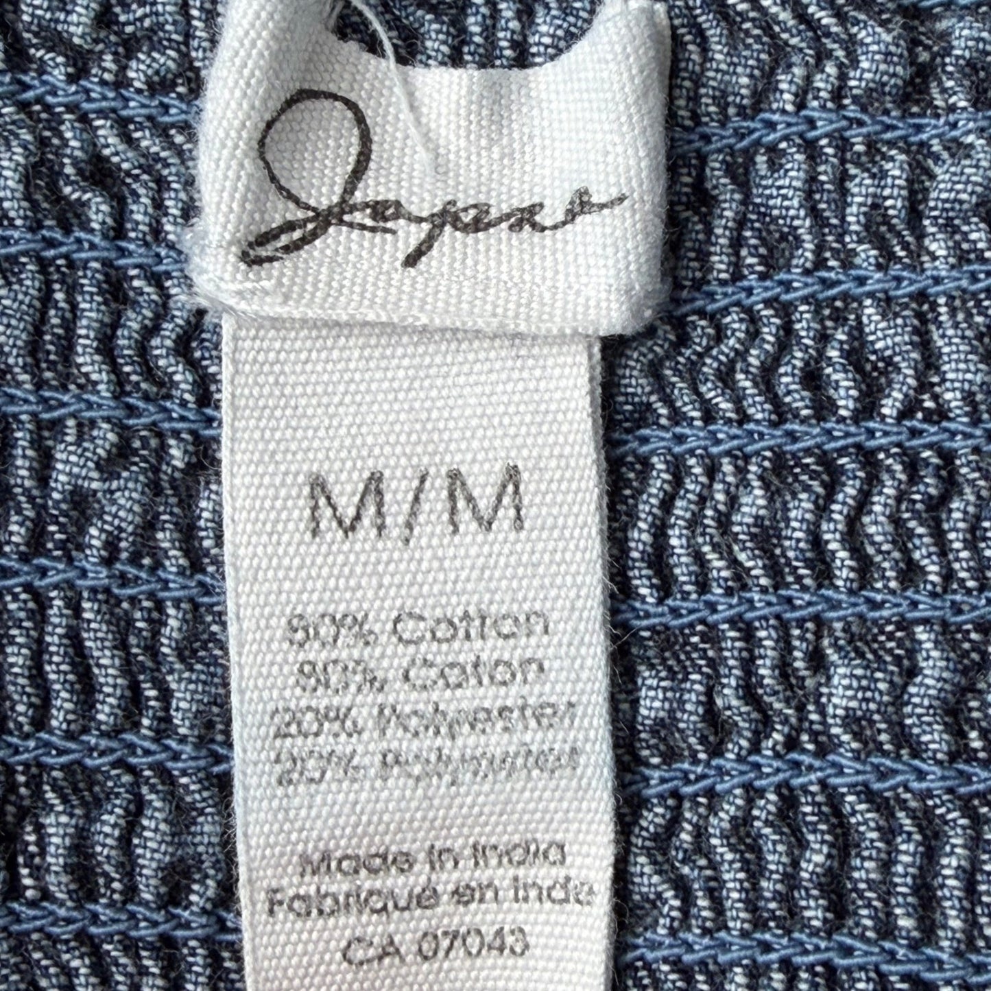 Denim Button Front Mini Dress smocked back Strappy Summer Casual Womens Medium