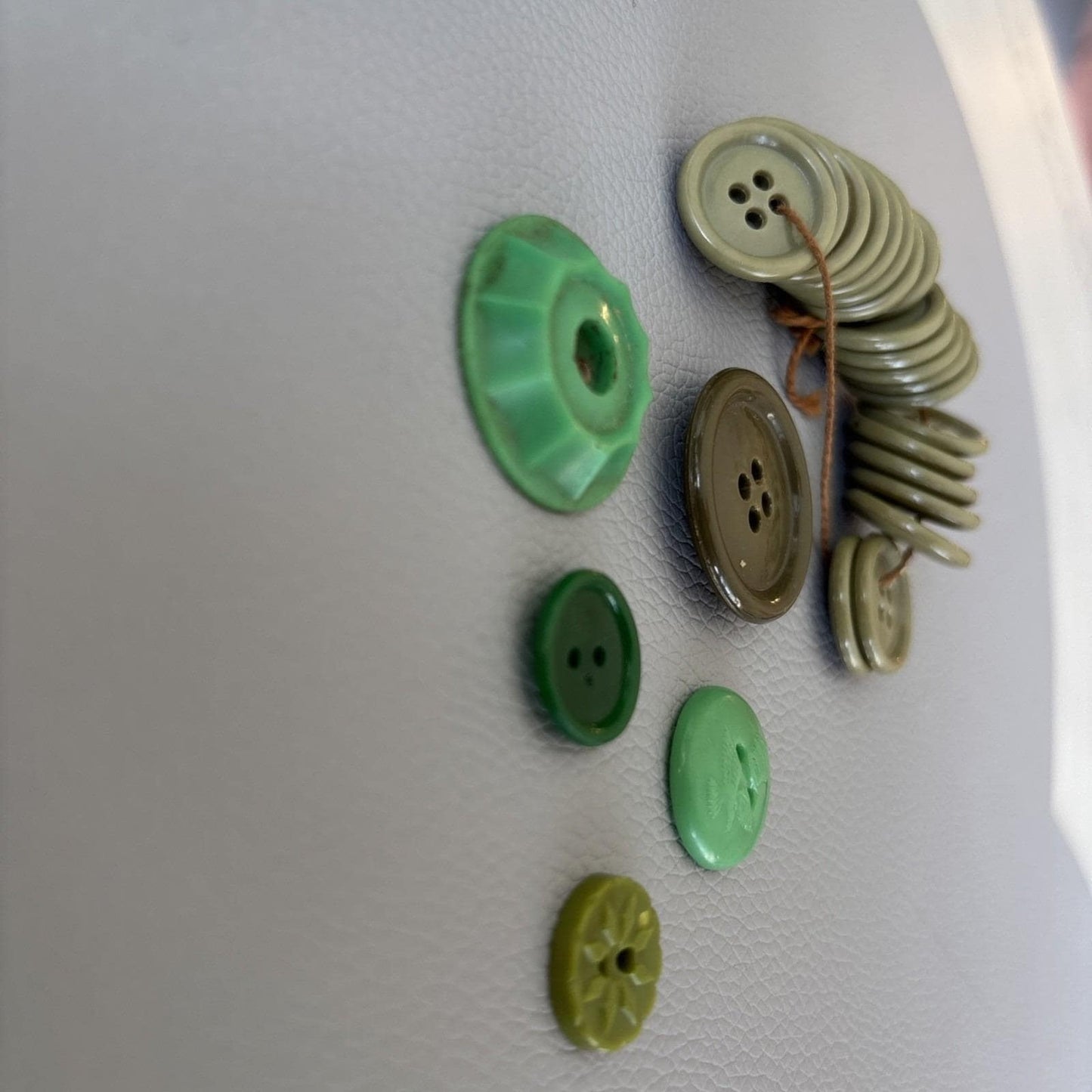WWII RAF Bakelite Button Lot • Military Khaki & Deco Green Plastics (1940s–50s)